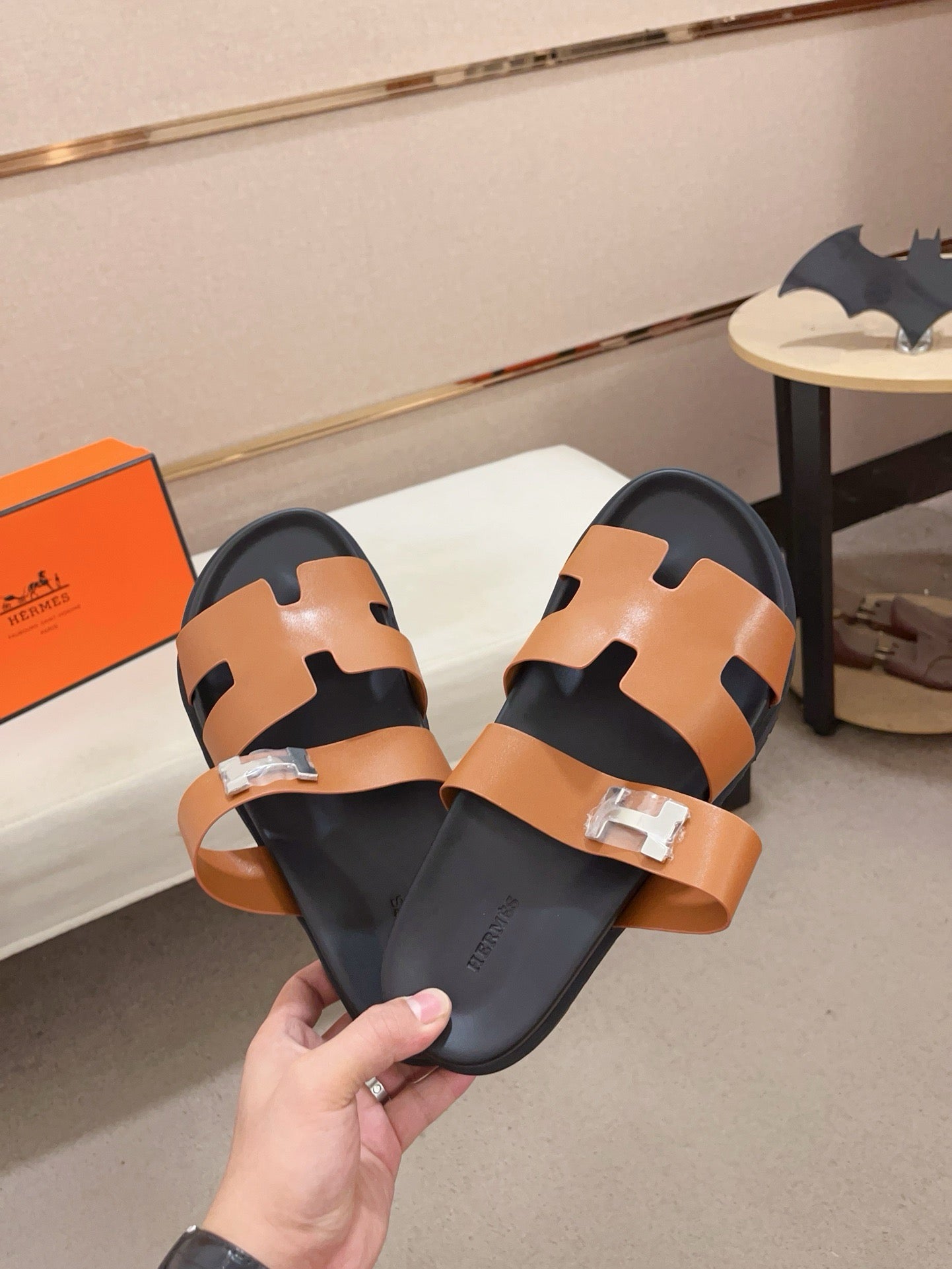 HM Men's Chypre Sandals Brown Cowhide 564389