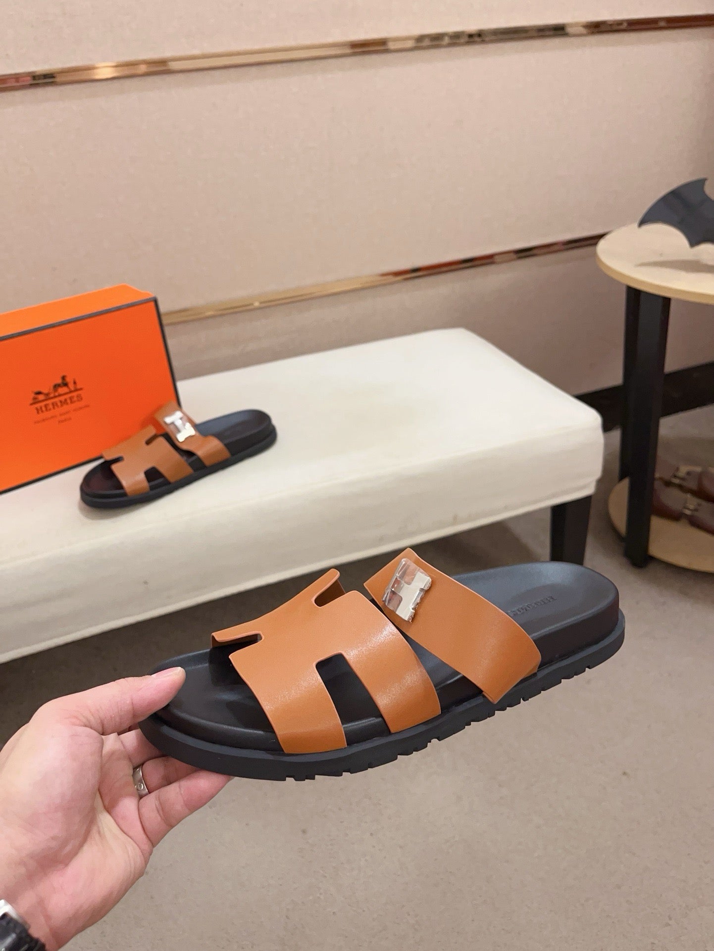 HM Men's Chypre Sandals Brown Cowhide 564389