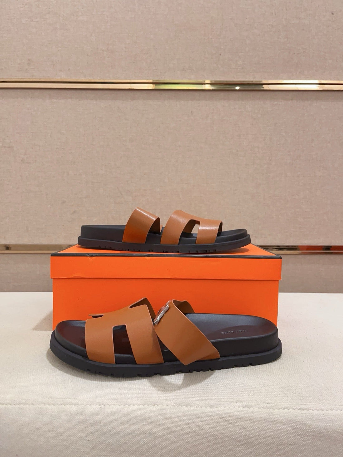 HM Men's Chypre Sandals Brown Cowhide 564389