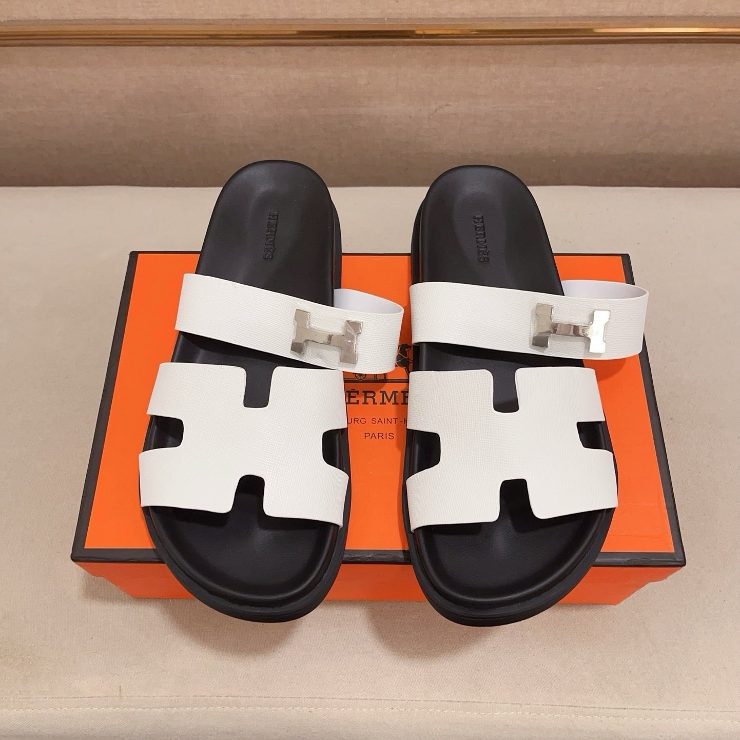 HM Men's Chypre Sandals White Cowhide 564390