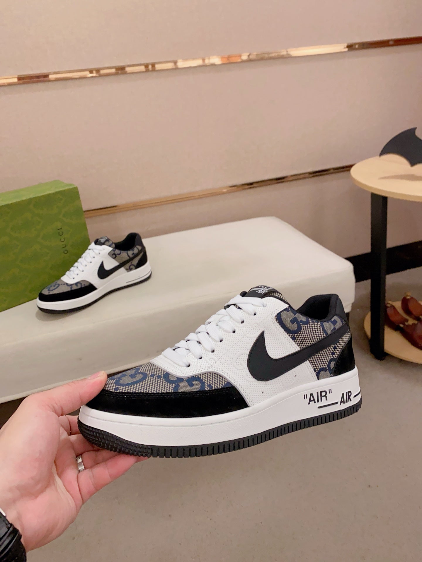 GG x Nike Men's Sneaker Multicolor Cowhide Fabric 573333