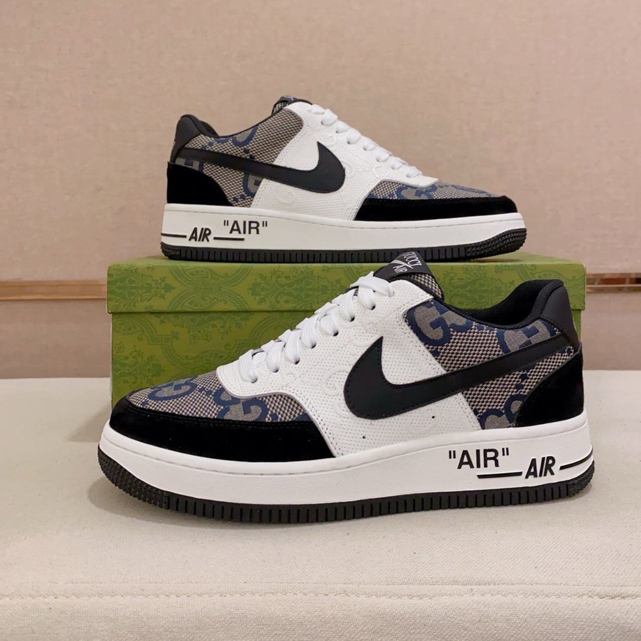 GG x Nike Men's Sneaker Multicolor Cowhide Fabric 573333