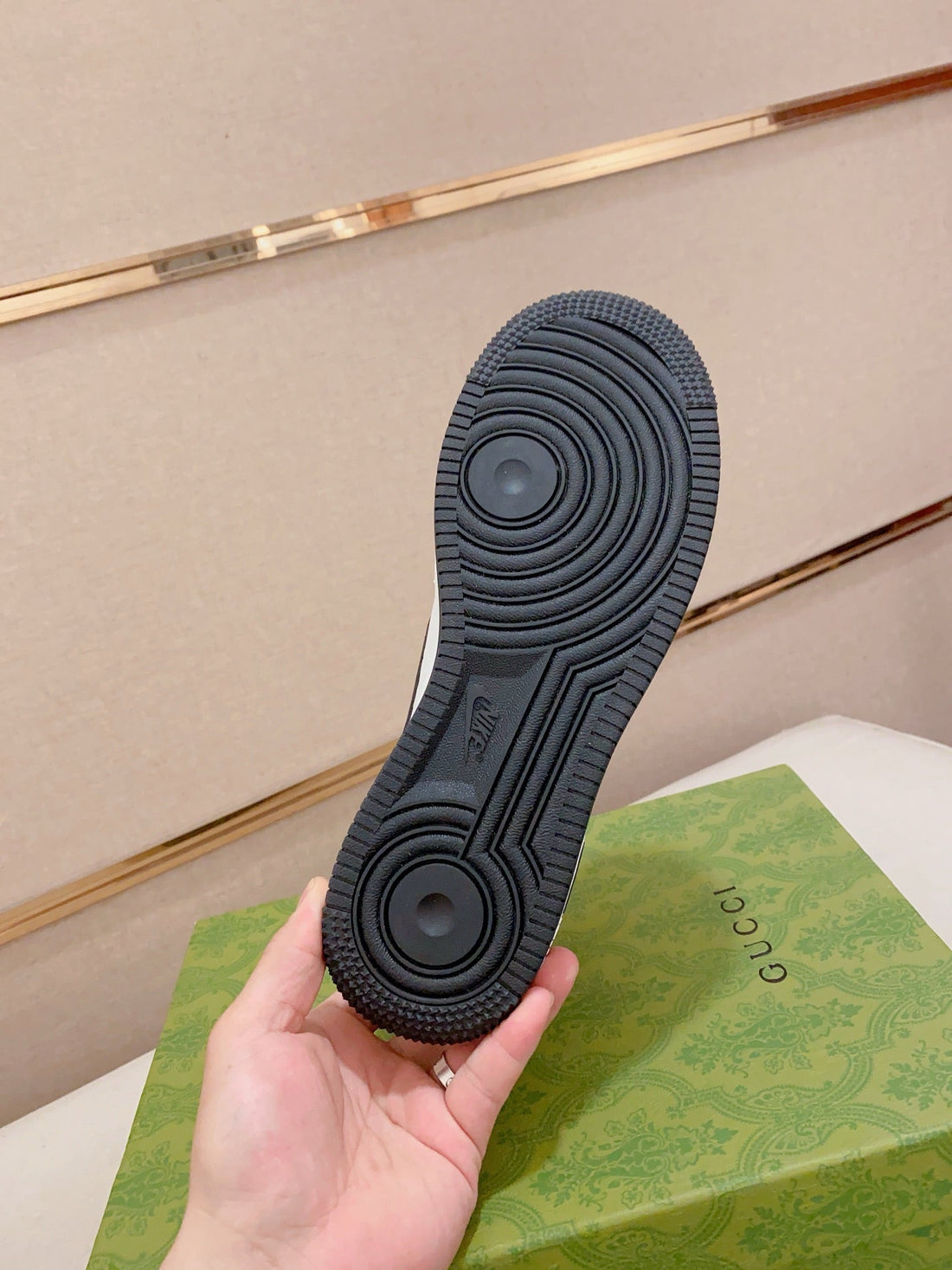 GG x Nike Men's Sneaker Brown White Cowhide Fabric 573335