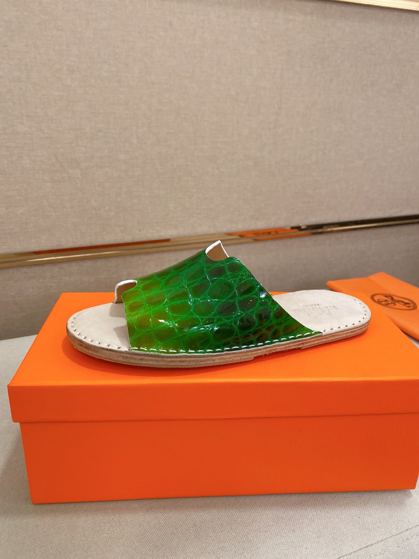 HM Men's Slide Green Cowhide 645105