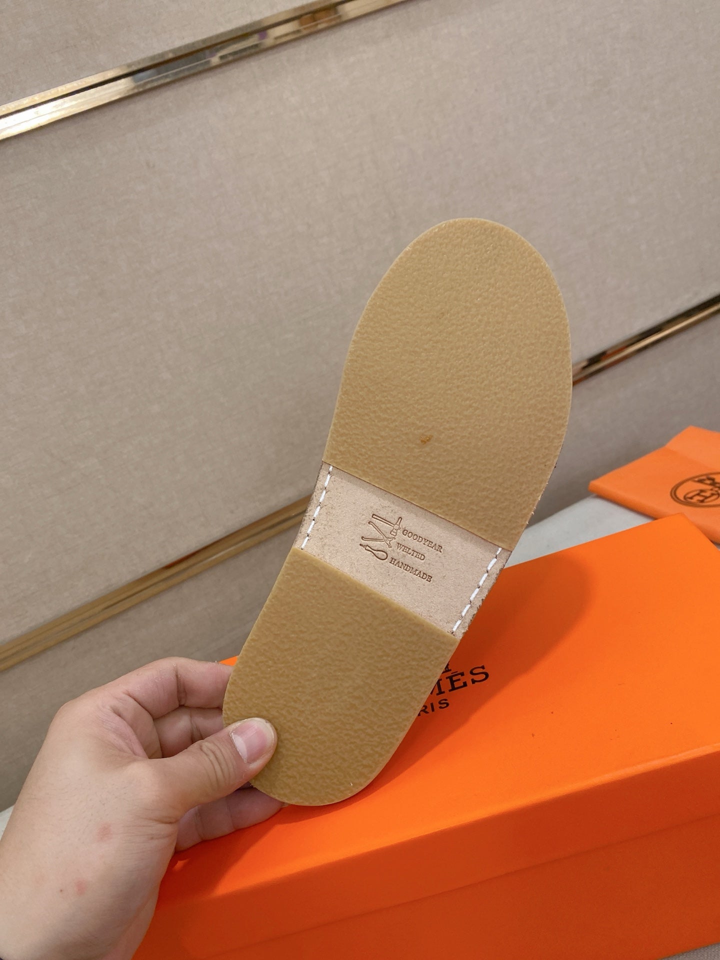 HM Men's Slide Brown Cowhide 645106