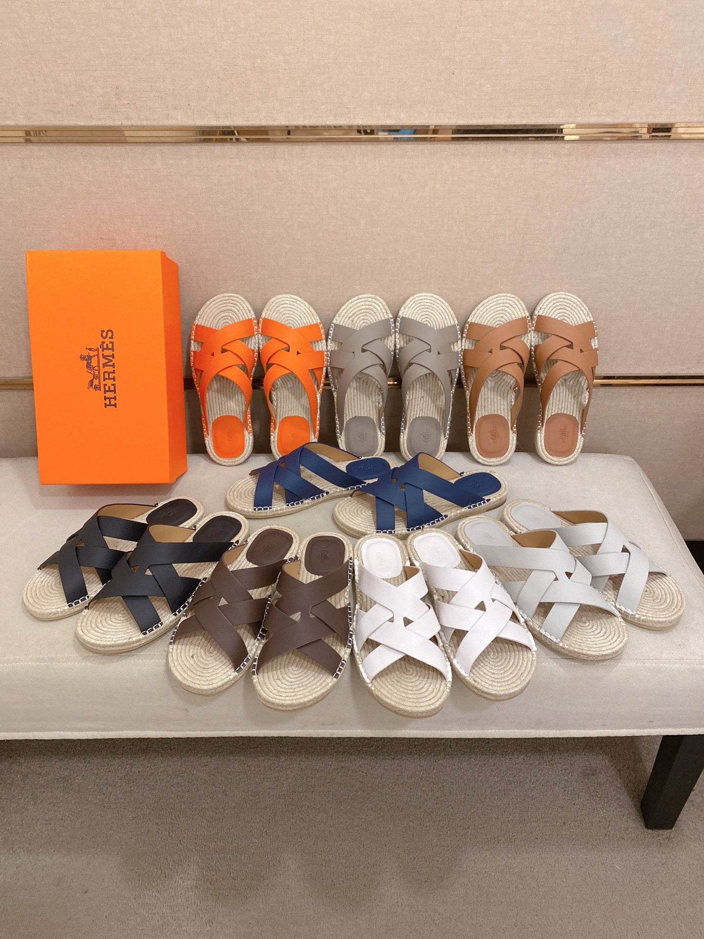 HM Men's Kazimir Sandal Black Espadrilles Cowhide 700886