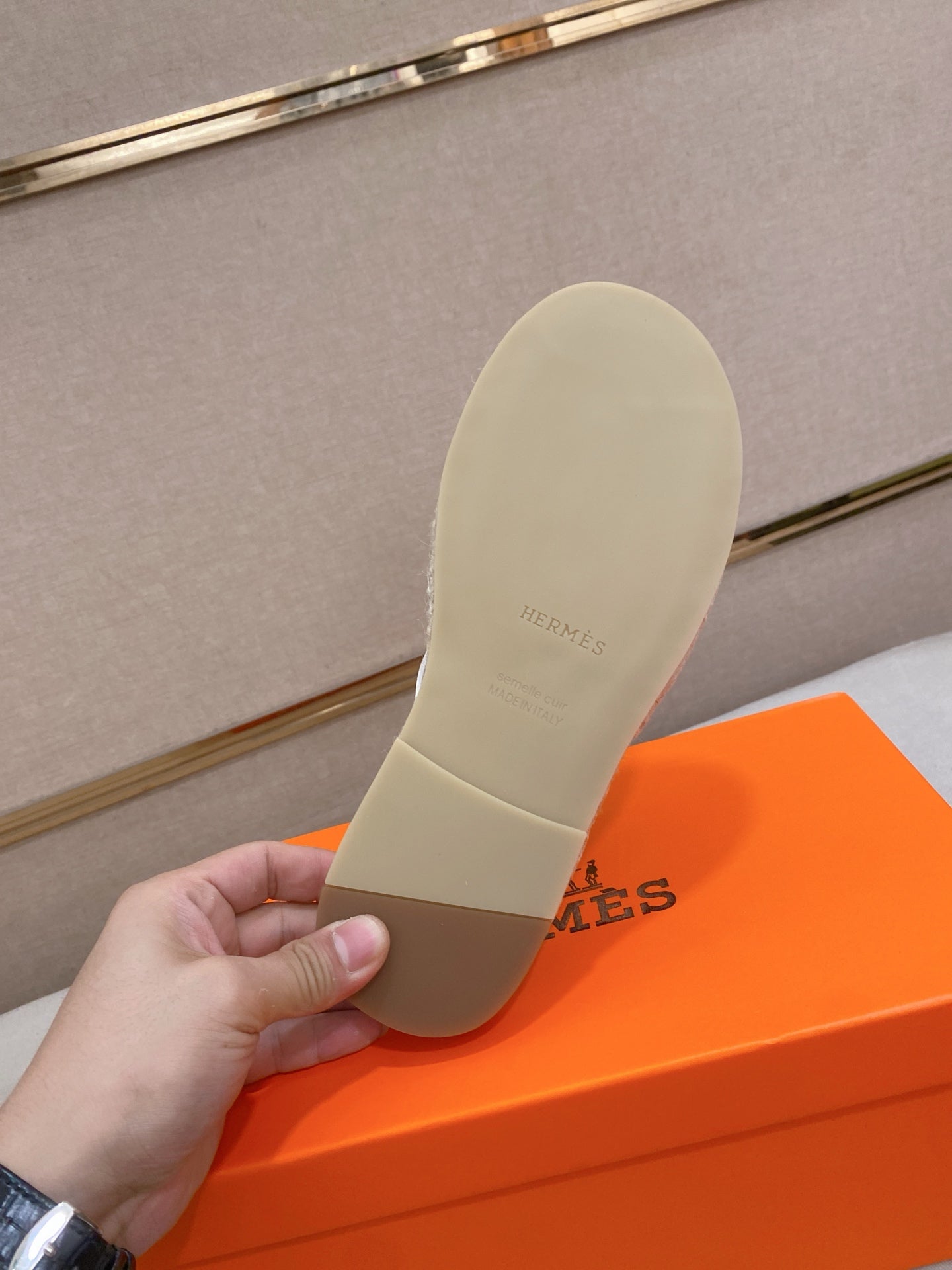 HM Men's Kazimir Sandal Blue Espadrilles Cowhide 700889