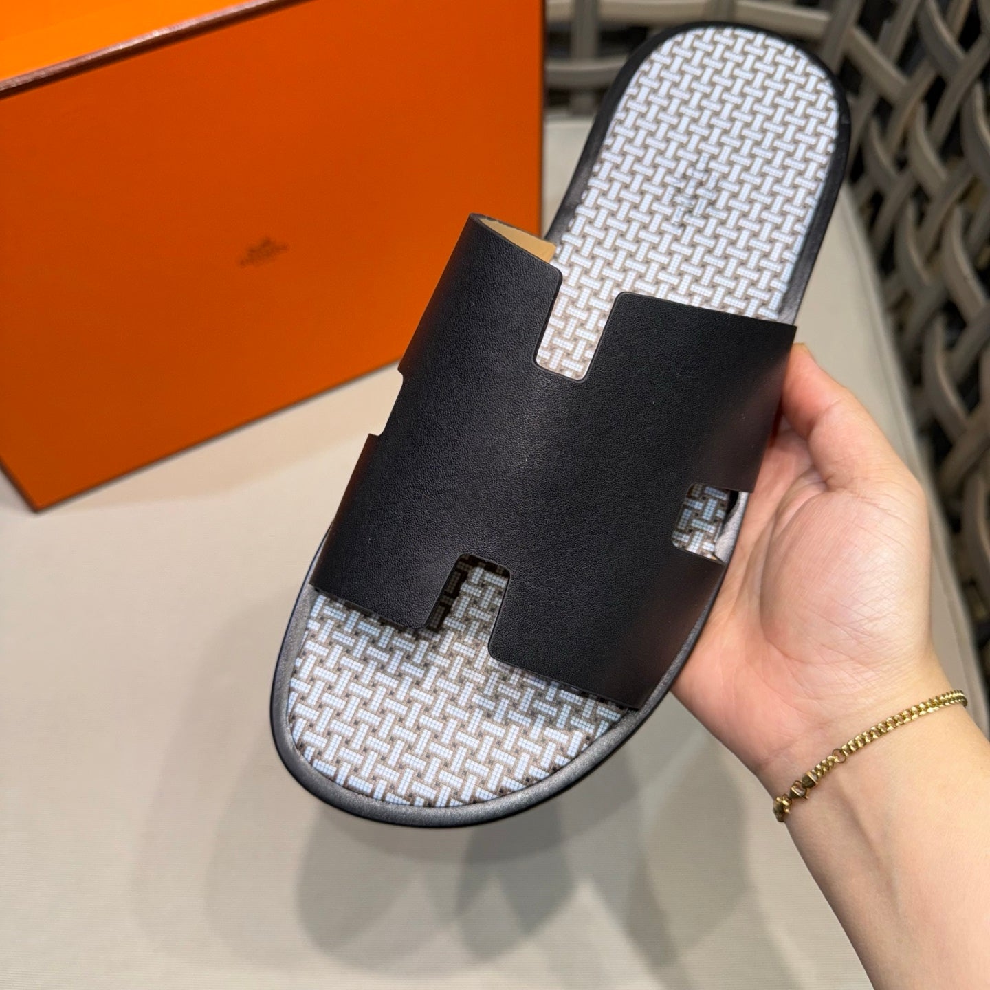 HM Men's Izmir Slide Black Cowhide 540348