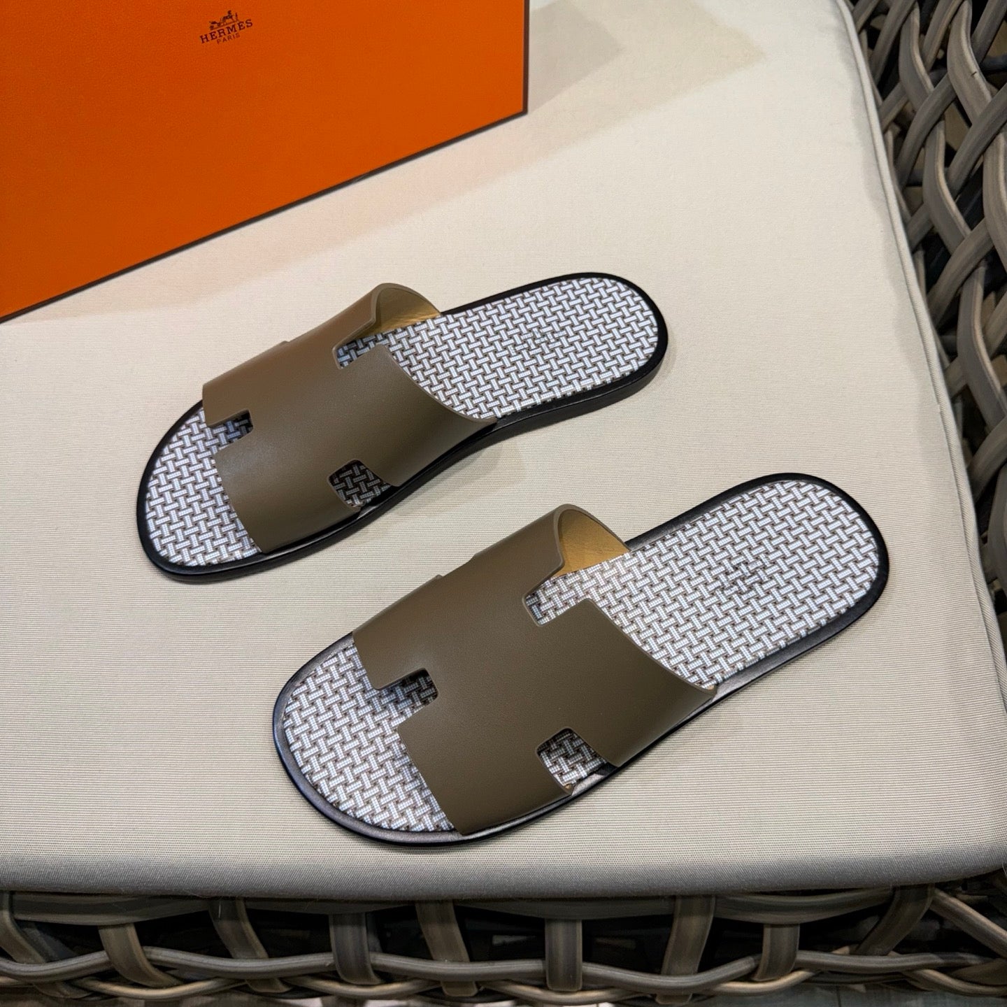 HM Men's Izmir Slide Moss Green Cowhide 540347