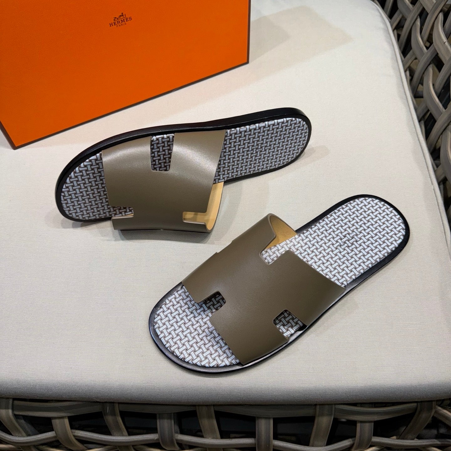 HM Men's Izmir Slide Moss Green Cowhide 540347