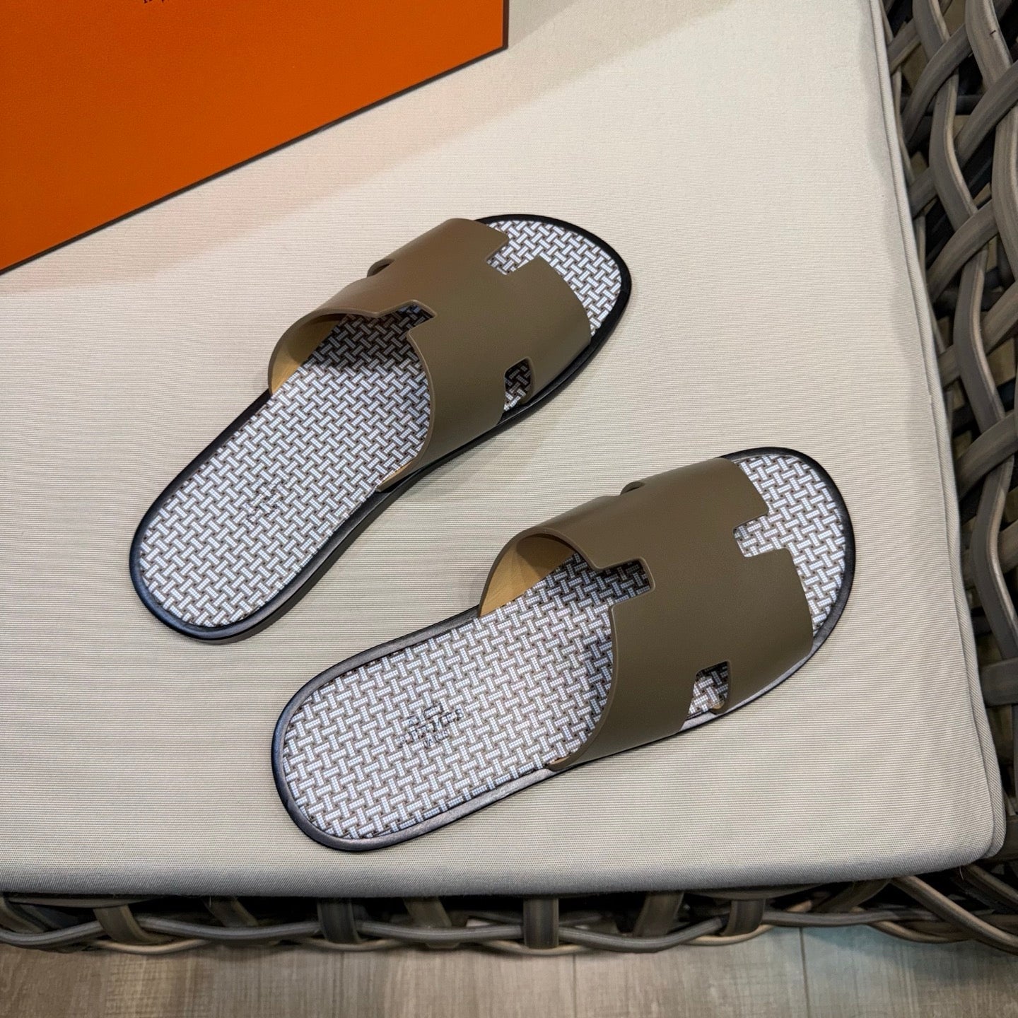 HM Men's Izmir Slide Moss Green Cowhide 540347