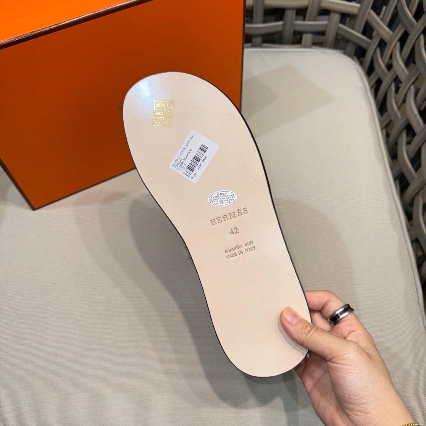 HM Men's Izmir Slide Moss Green Cowhide 540347