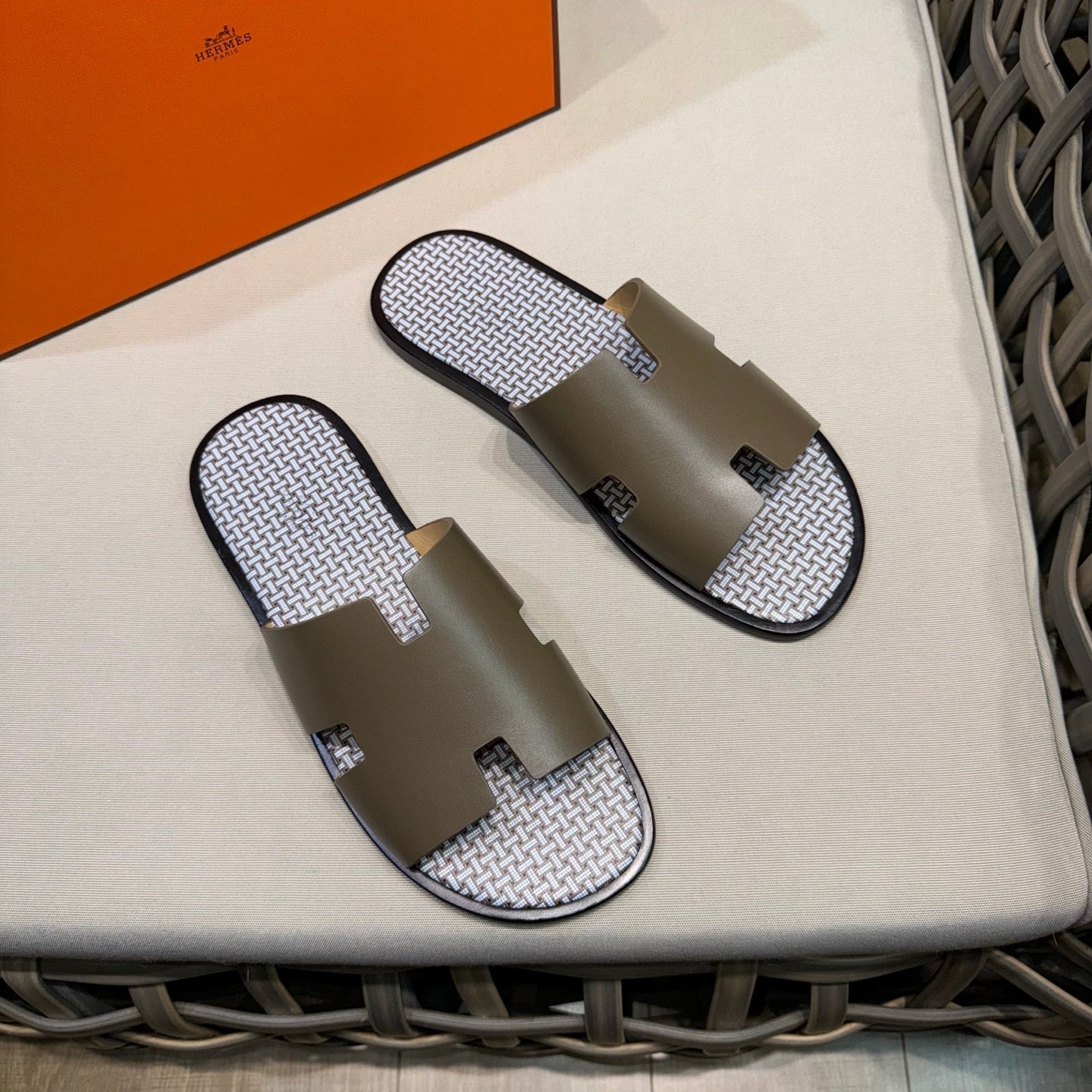 HM Men's Izmir Slide Moss Green Cowhide 540347