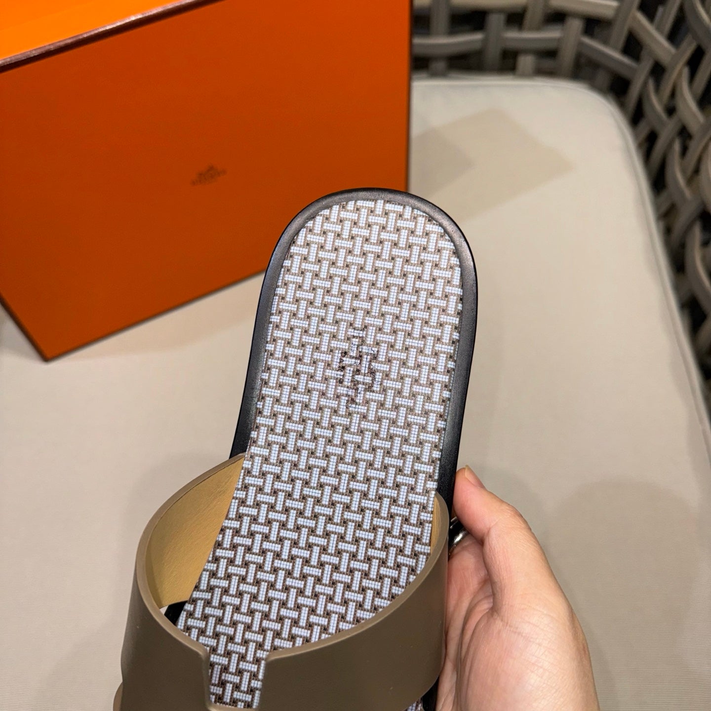 HM Men's Izmir Slide Moss Green Cowhide 540347