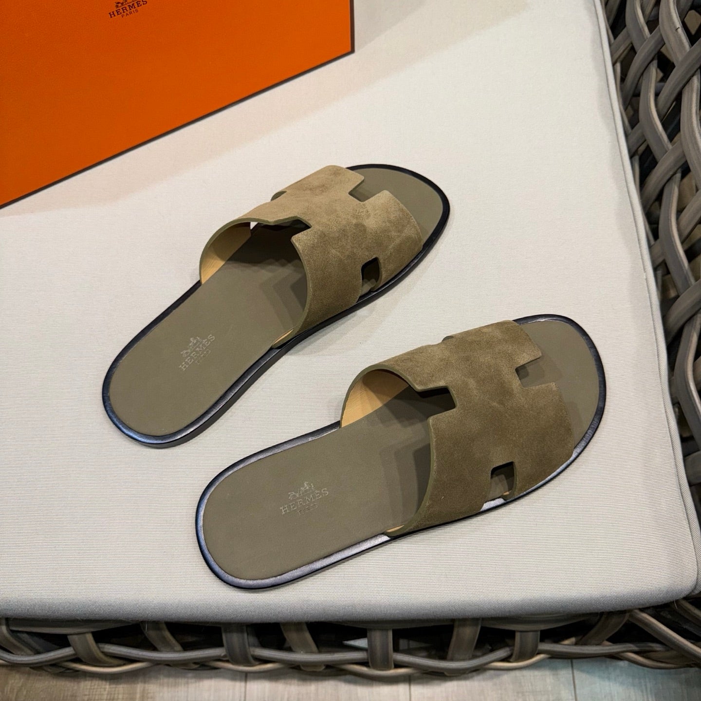 HM Men's Izmir Slide Moss Green Suede 540349