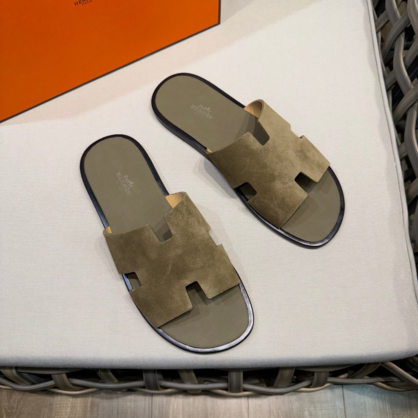 HM Men's Izmir Slide Moss Green Suede 540349