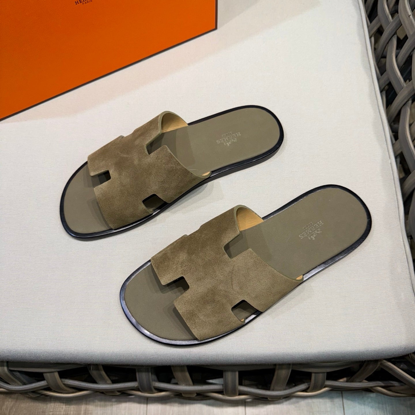 HM Men's Izmir Slide Moss Green Suede 540349