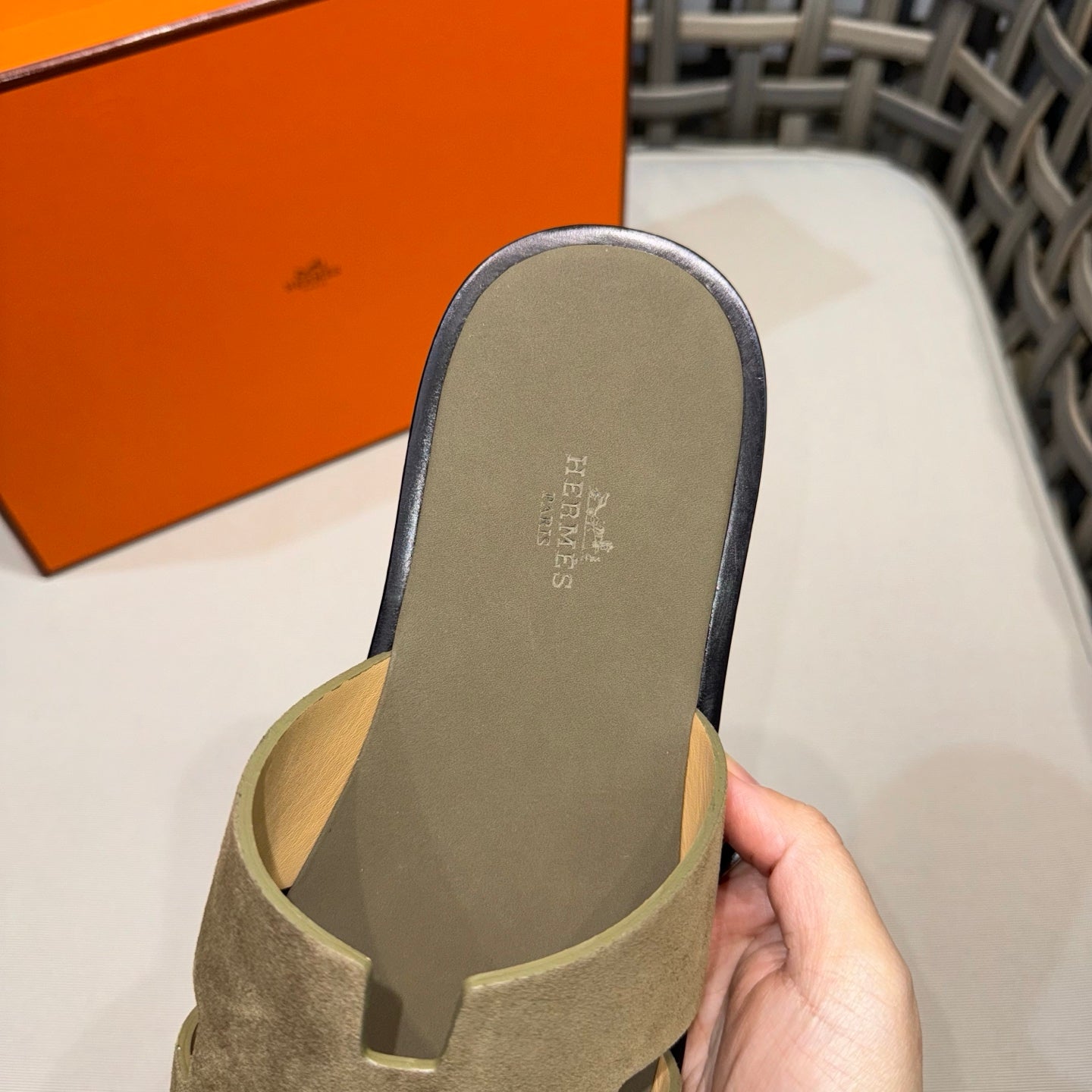 HM Men's Izmir Slide Moss Green Suede 540349