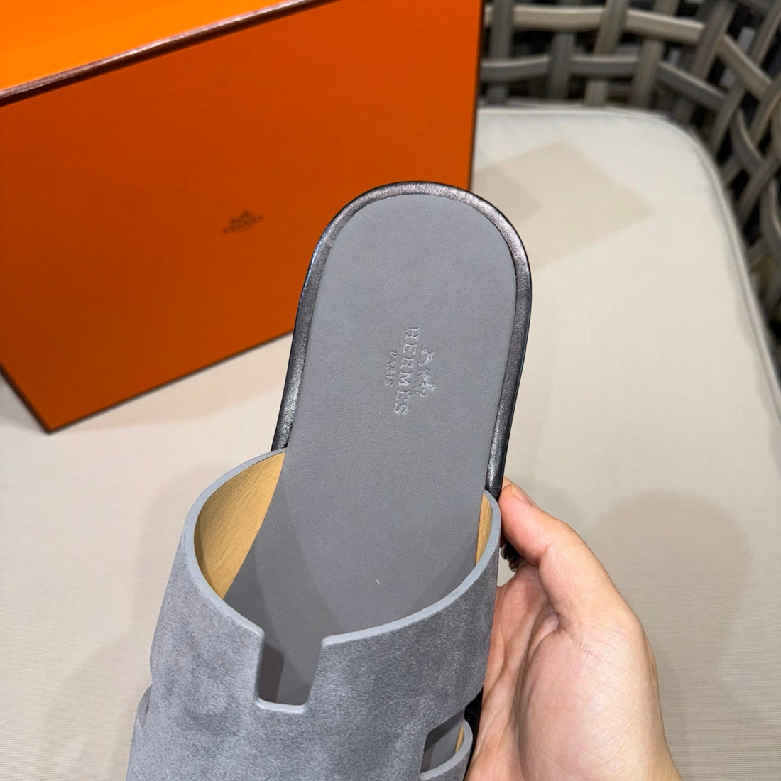 HM Men's Izmir Slide Grey Suede 540350