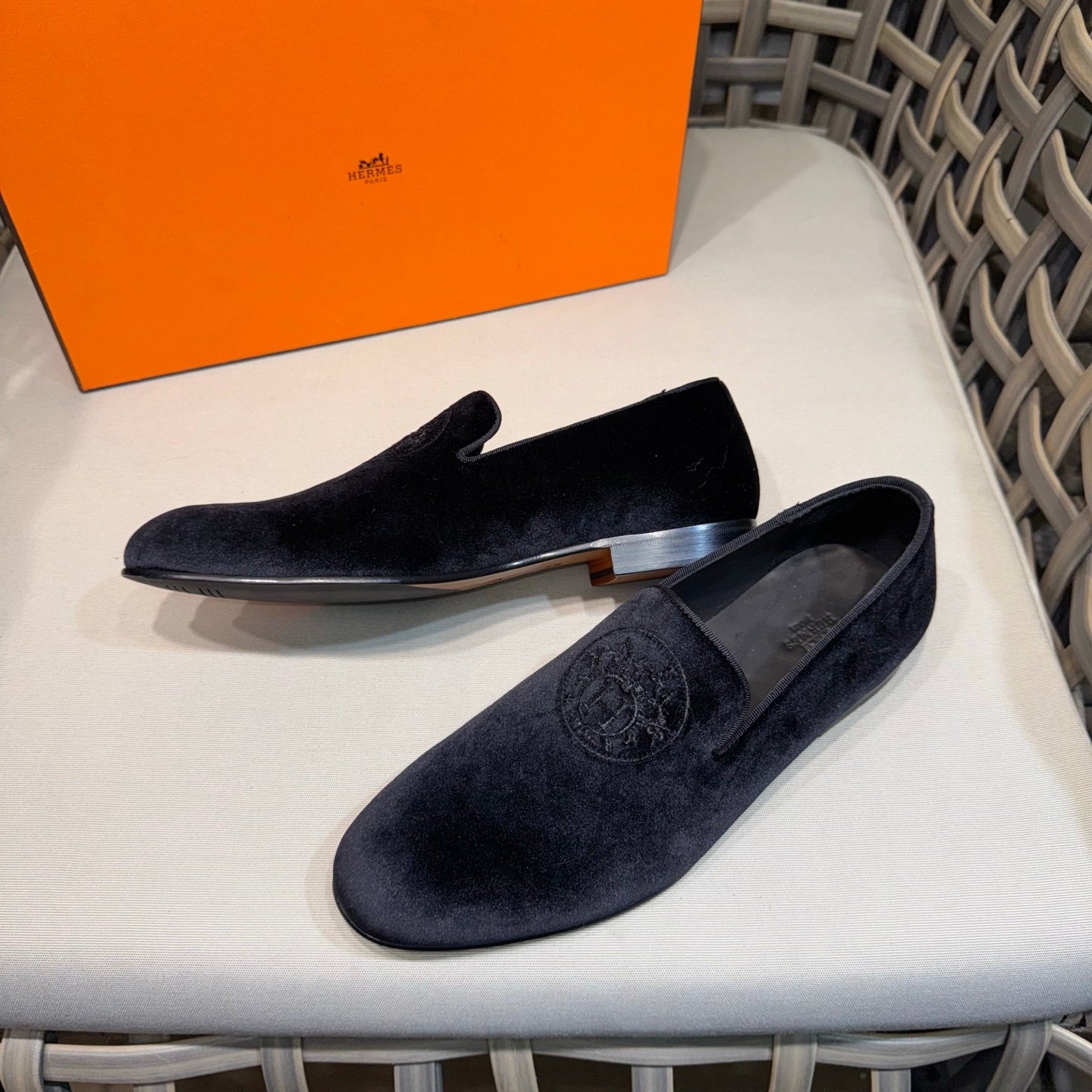 HM Men's Kateo Loafers Black Velvet 675409