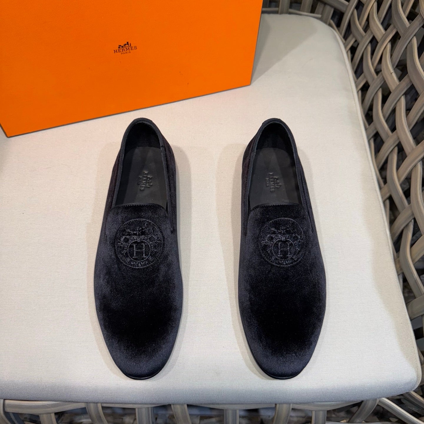 HM Men's Kateo Loafers Black Velvet 675409