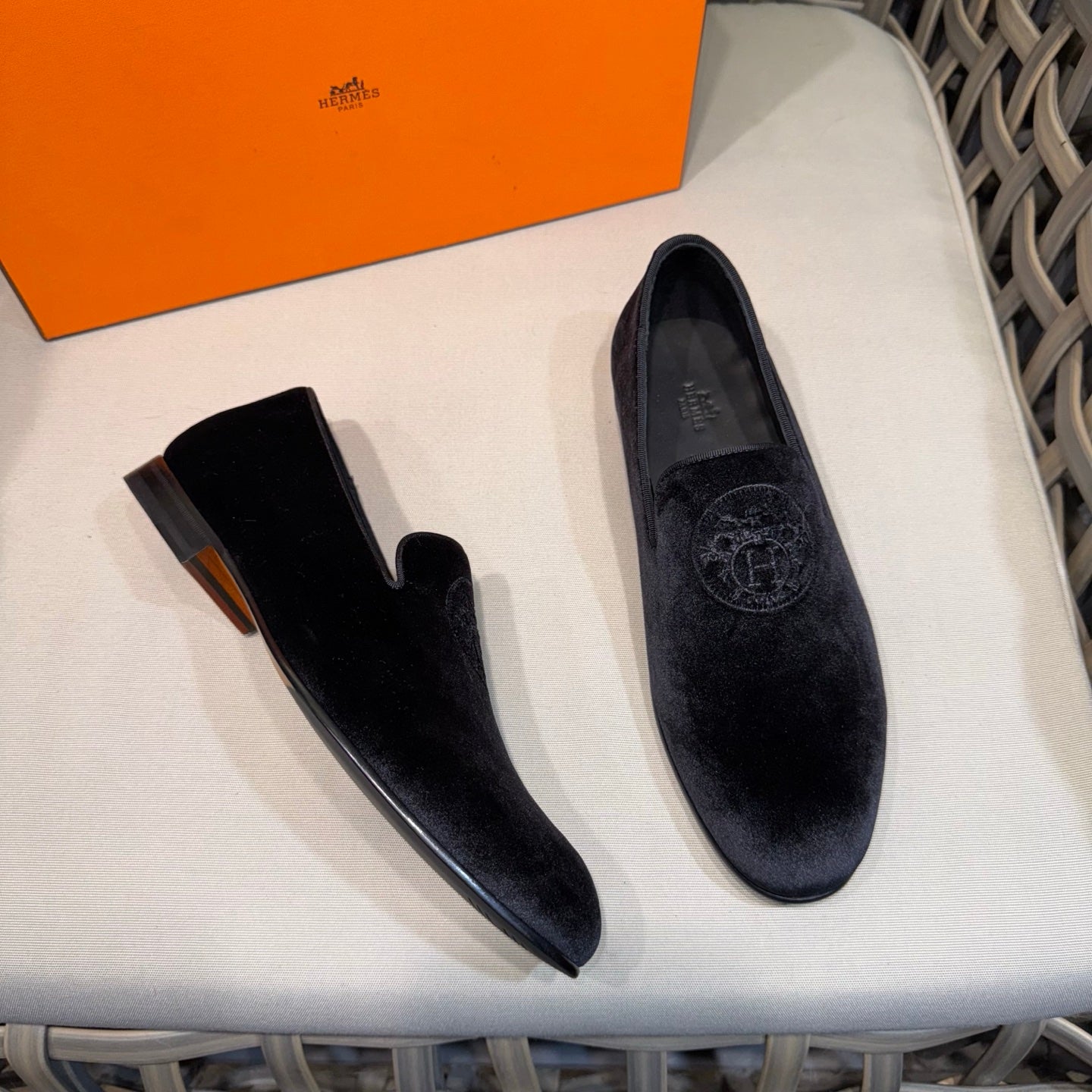 HM Men's Kateo Loafers Black Velvet 675409