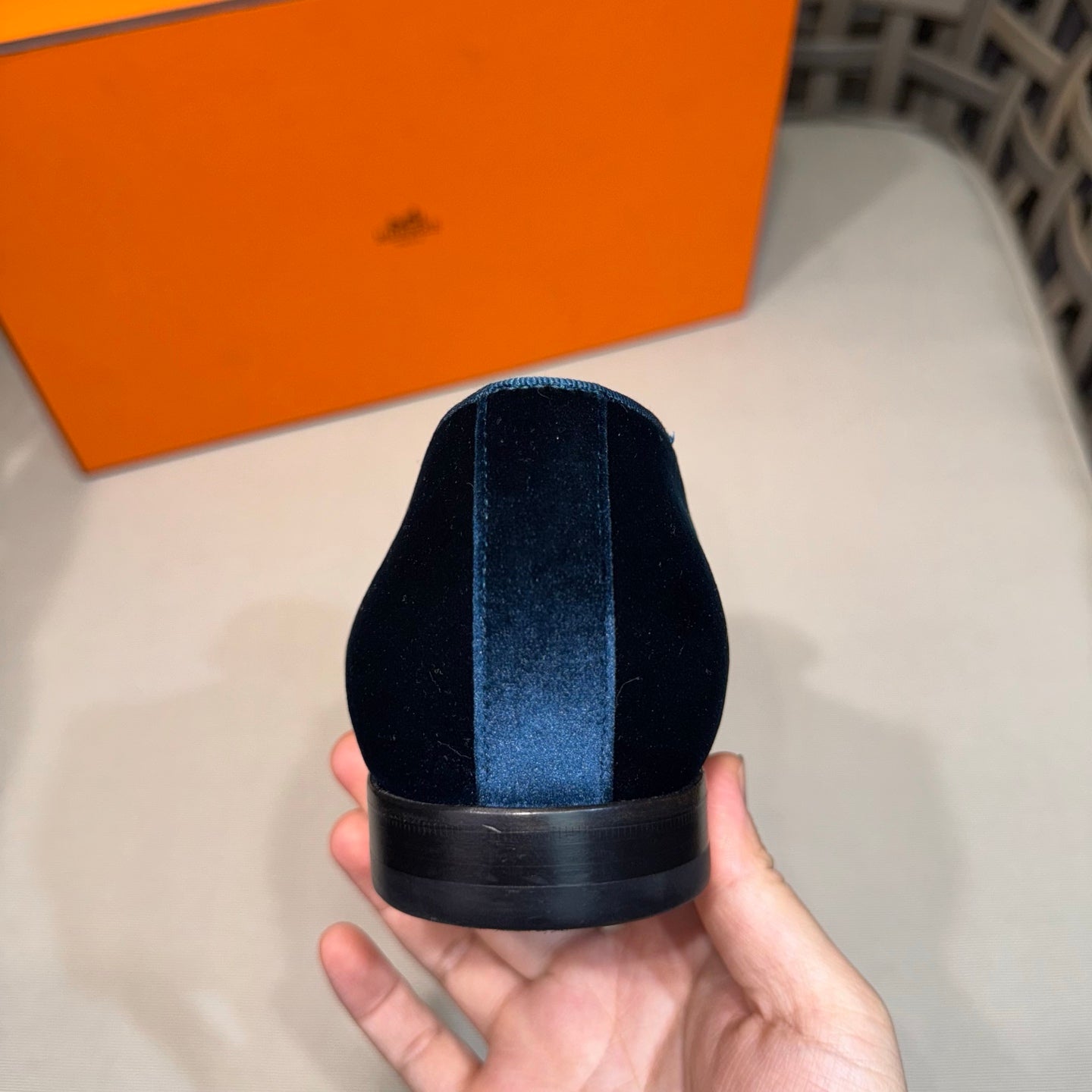 HM Men's Kateo Loafers Navy Blue Velvet 675410