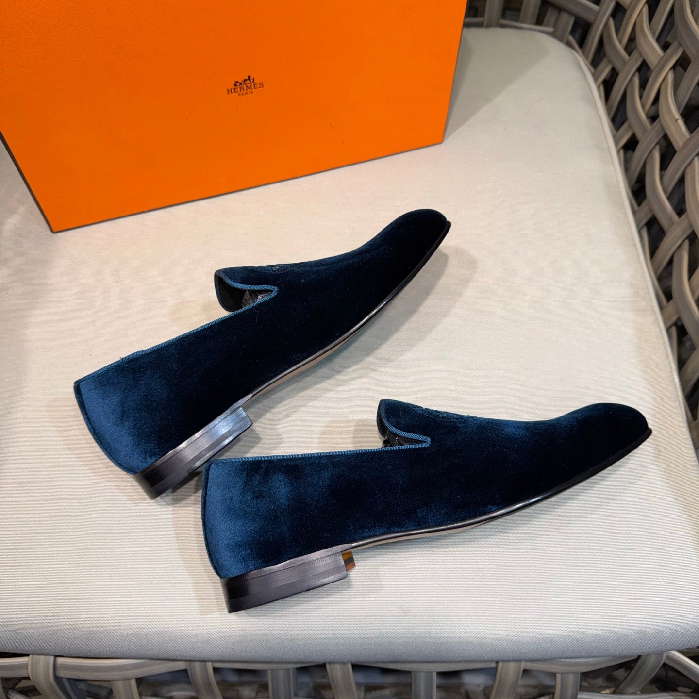 HM Men's Kateo Loafers Navy Blue Velvet 675410