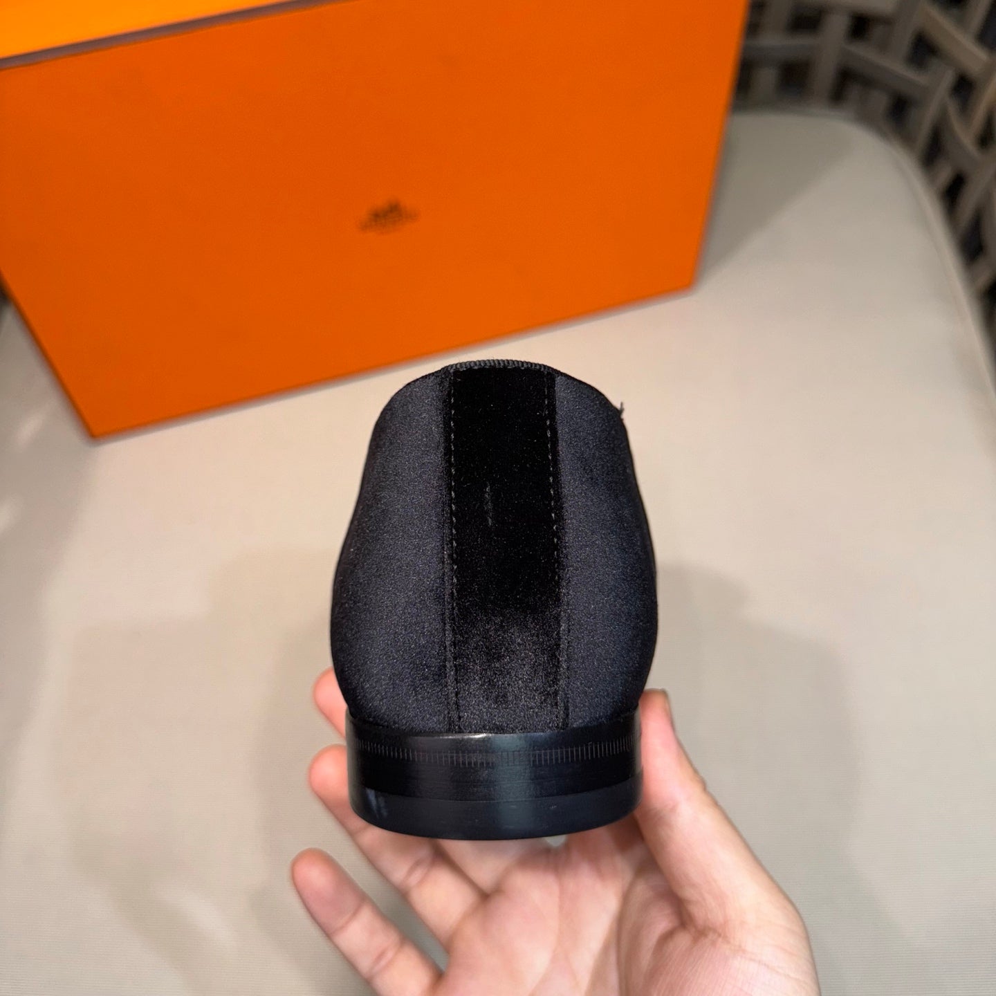 HM Men's Loafers Black Velvet 675412