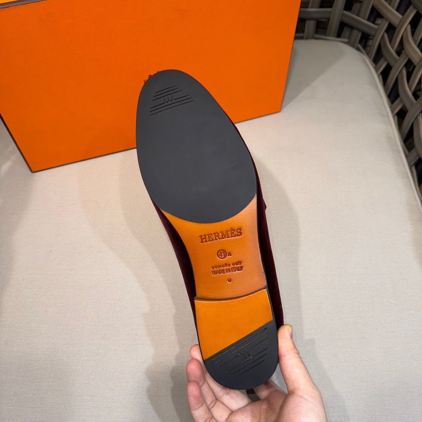 HM Men's Loafers Red Velvet 675414