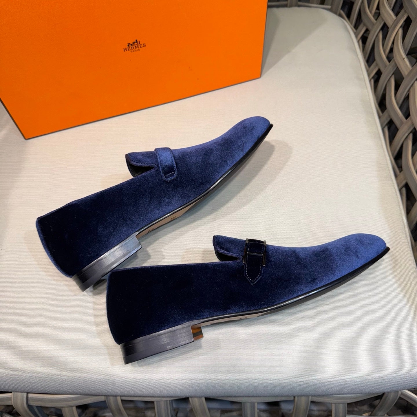 HM Men's Loafers Midnight Blue Velvet 675415