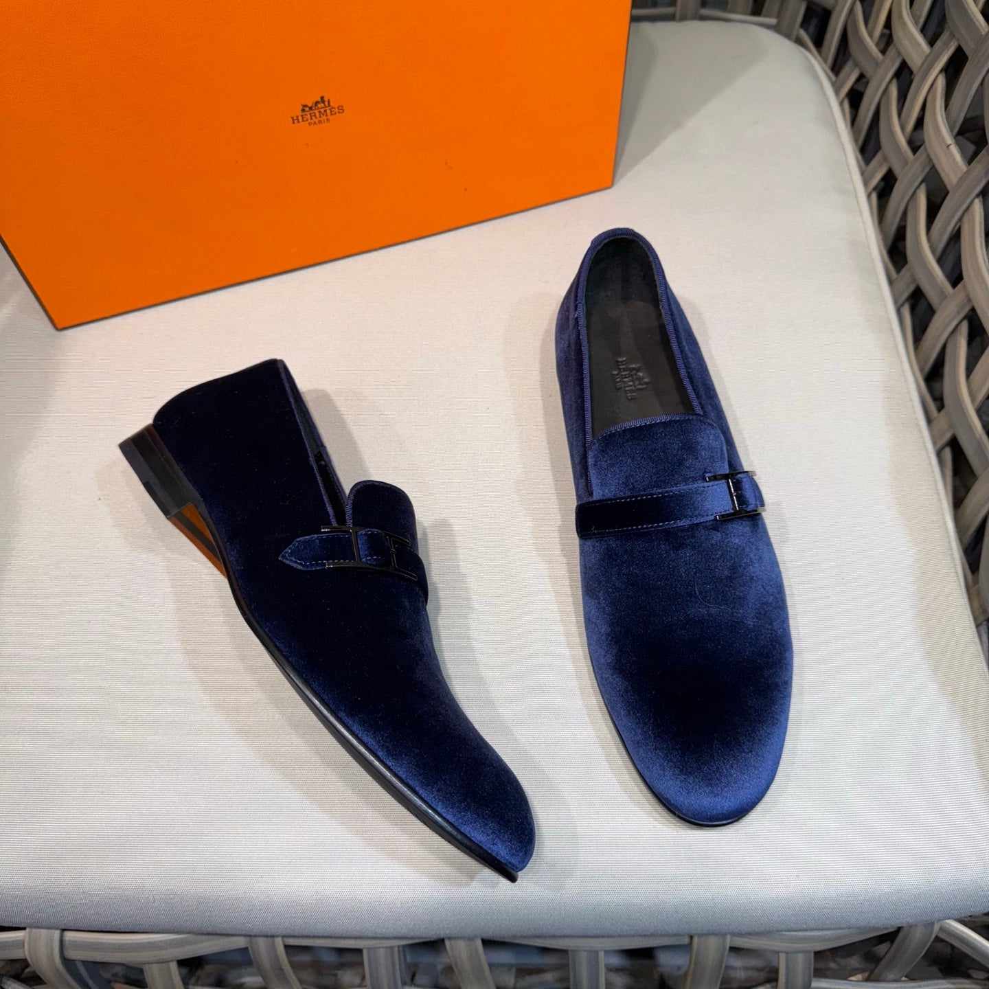 HM Men's Loafers Midnight Blue Velvet 675415