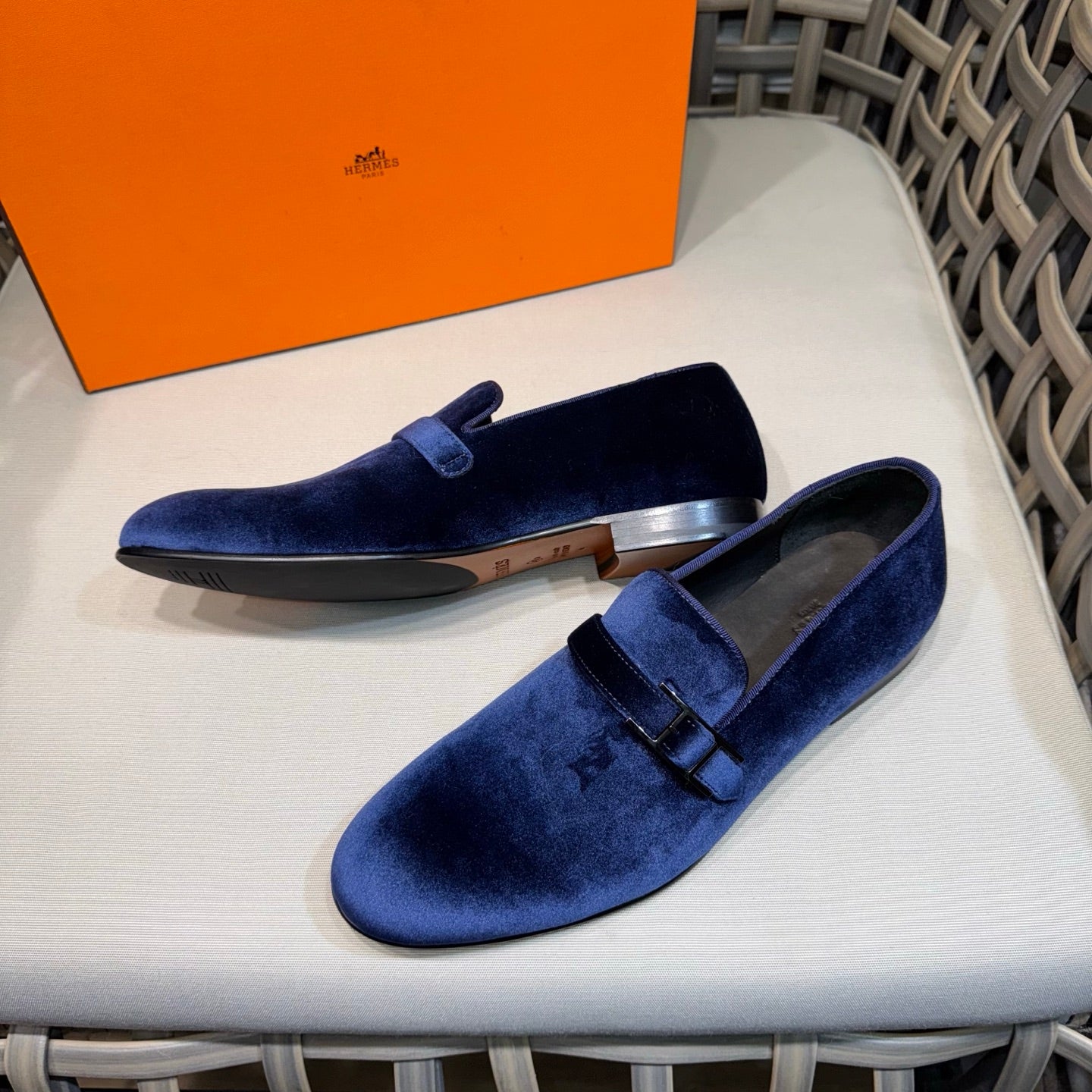 HM Men's Loafers Midnight Blue Velvet 675415