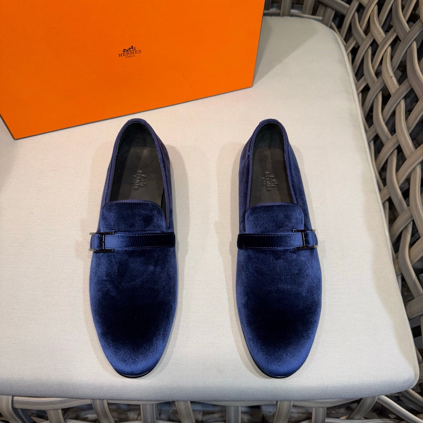 HM Men's Loafers Midnight Blue Velvet 675415