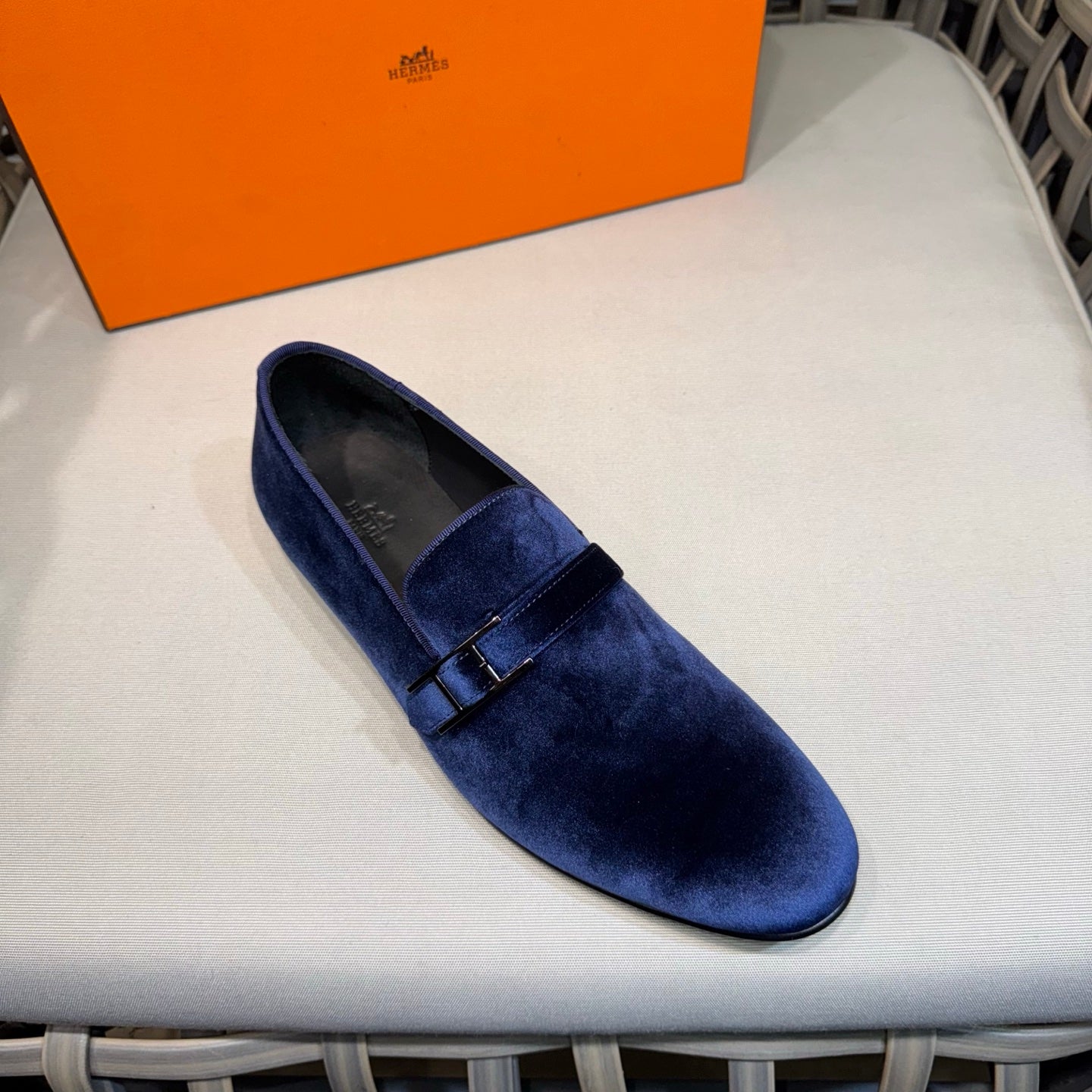 HM Men's Loafers Midnight Blue Velvet 675415