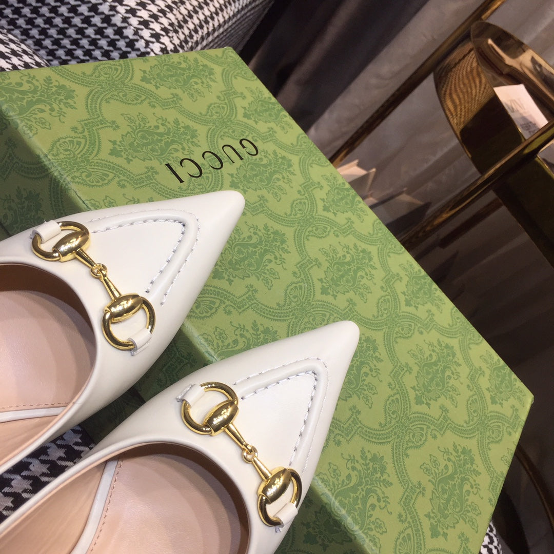 GG Slingbacks 45 white calfskin