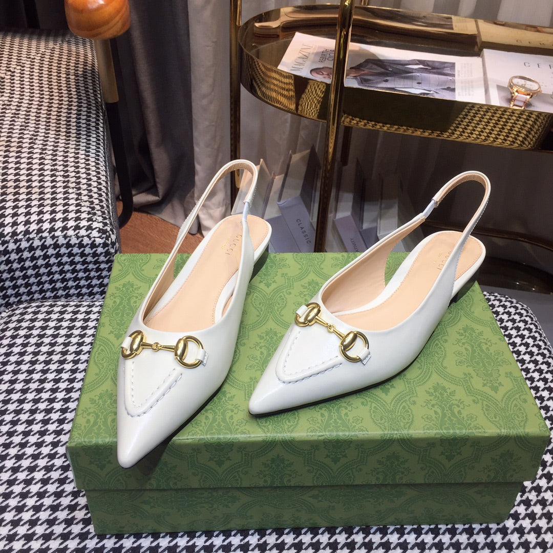 GG Slingbacks 45 white calfskin