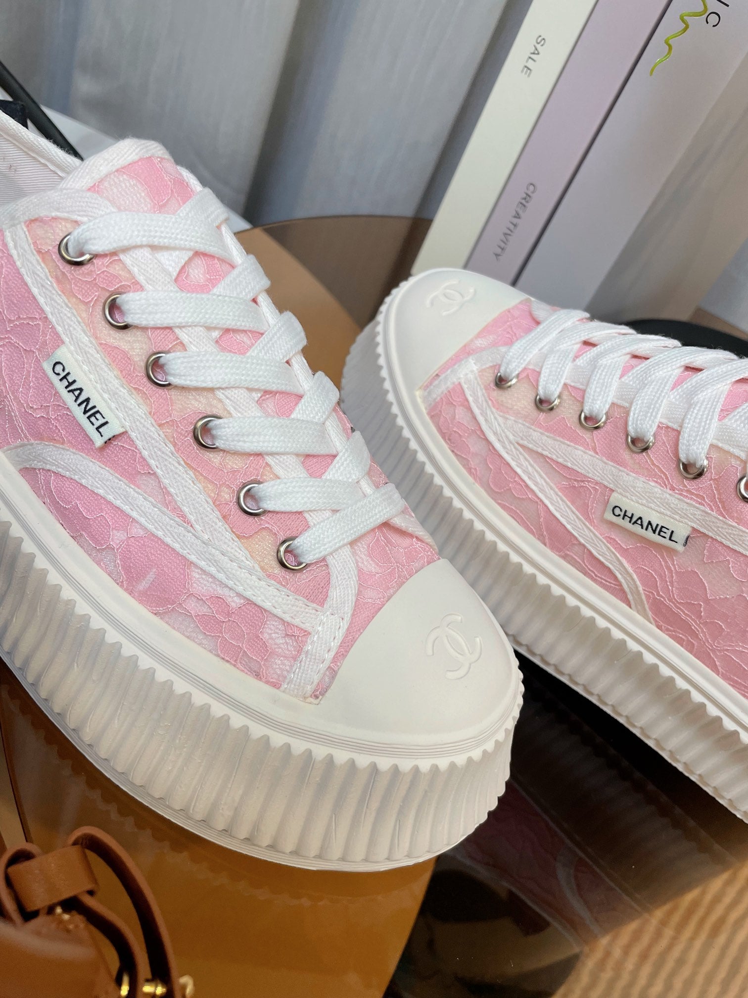 cc sneaker 40 pink lace