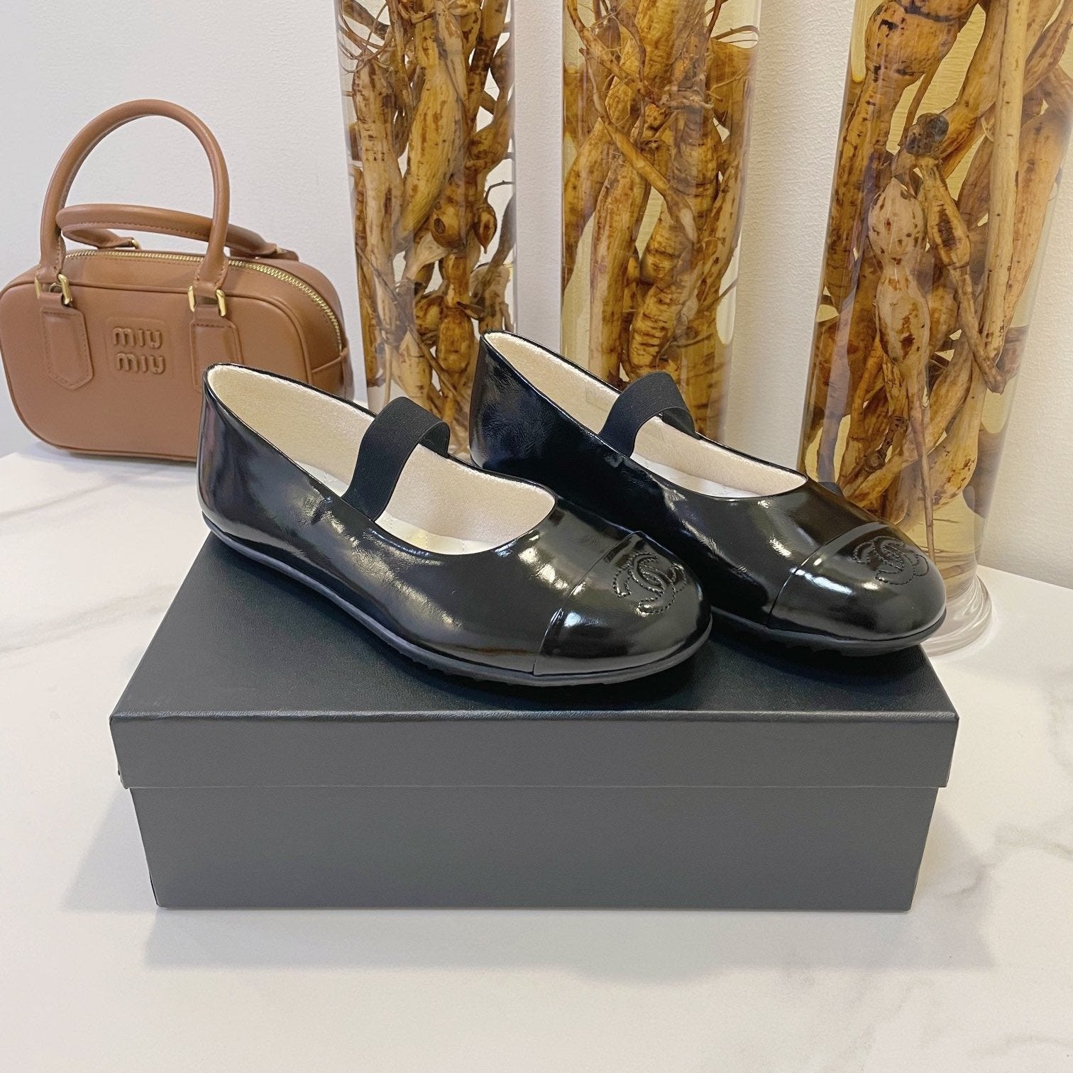CC Mary Janes In Black Glossy Lambskin 144376