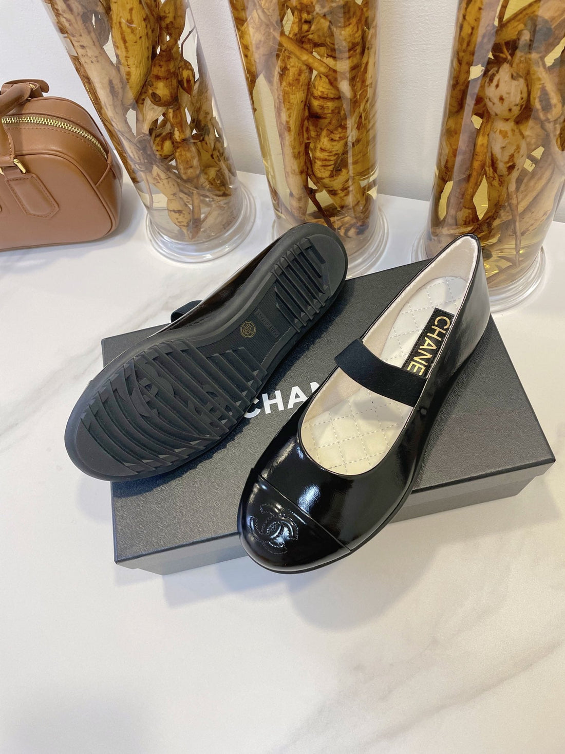 CC Mary Janes In Black Glossy Lambskin 144376