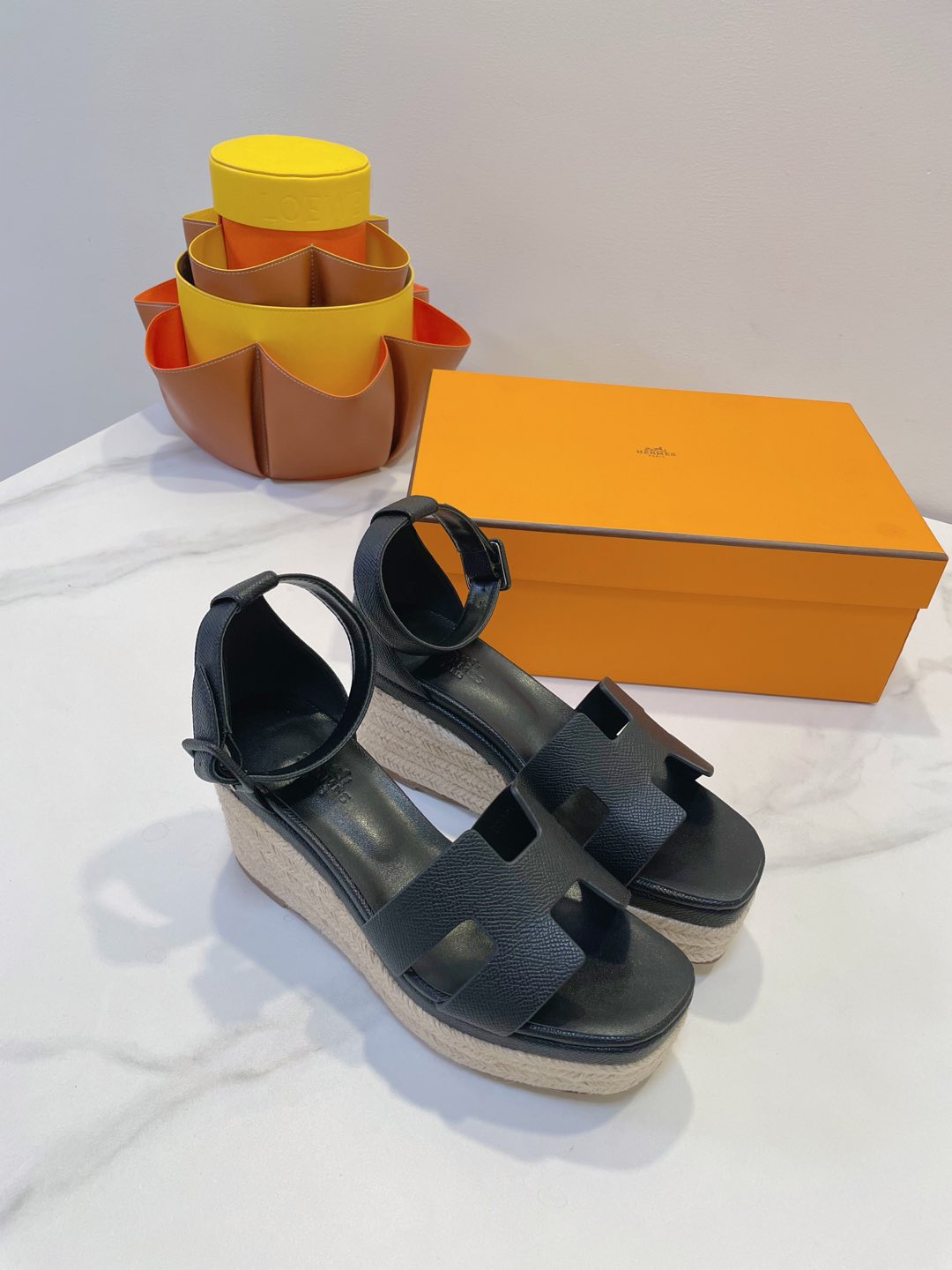 HM  Elda espadrille Black Cowhide 212234