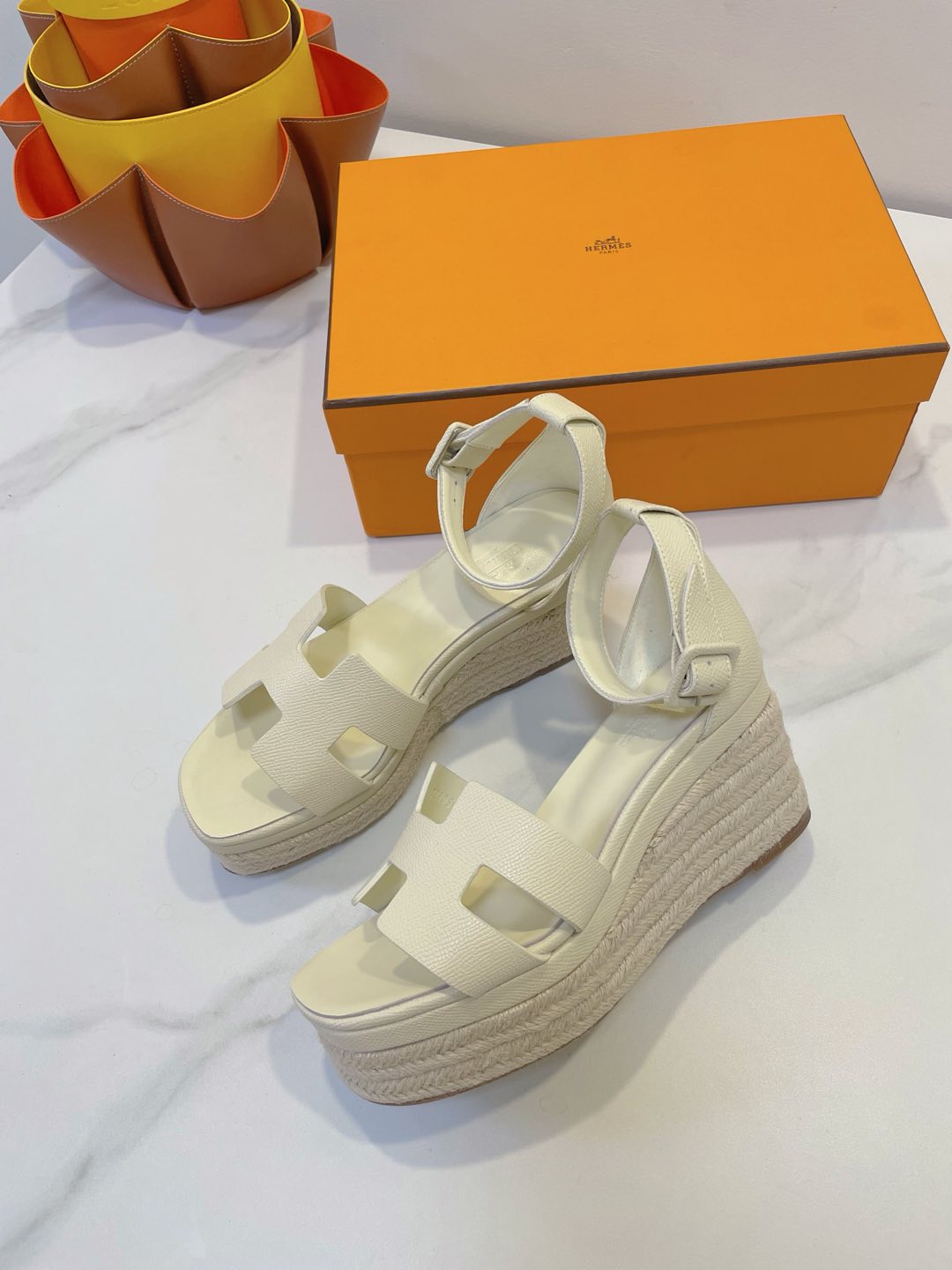 HM  Elda espadrille White Cowhide 212235