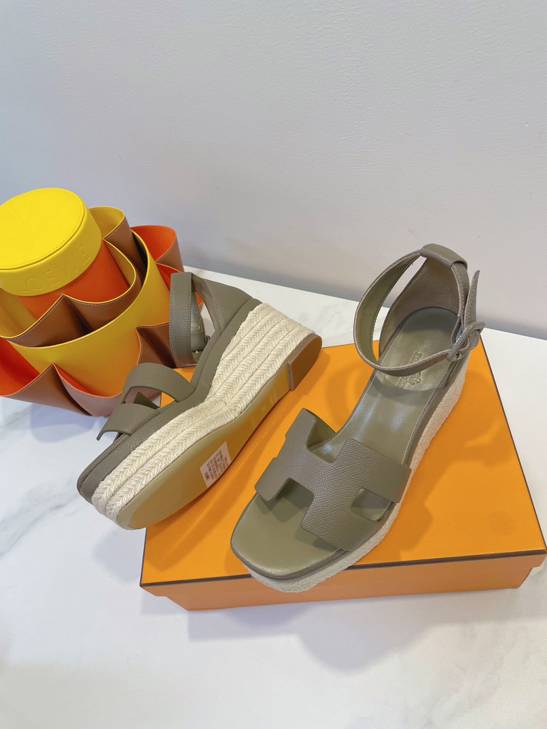 HM  Elda espadrille Army Green Cowhide 212236