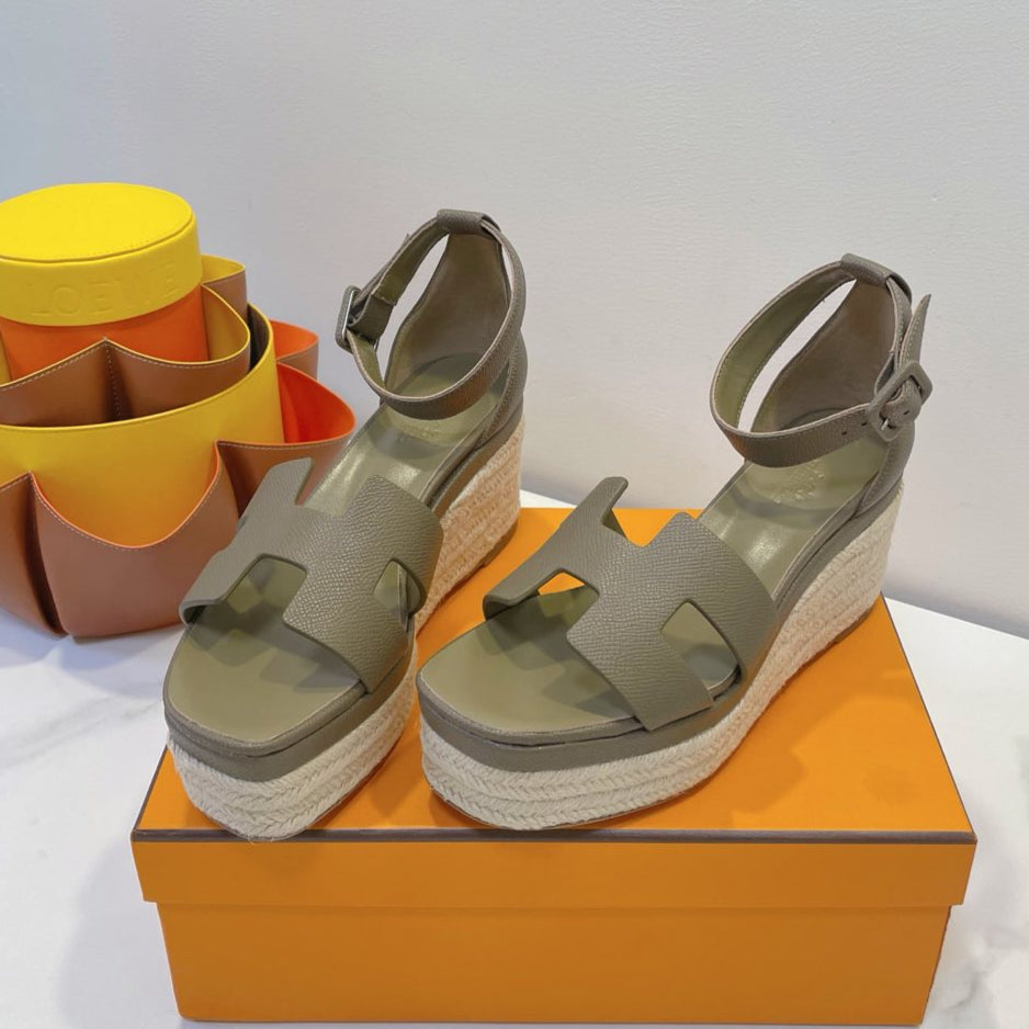 HM  Elda espadrille Army Green Cowhide 212236