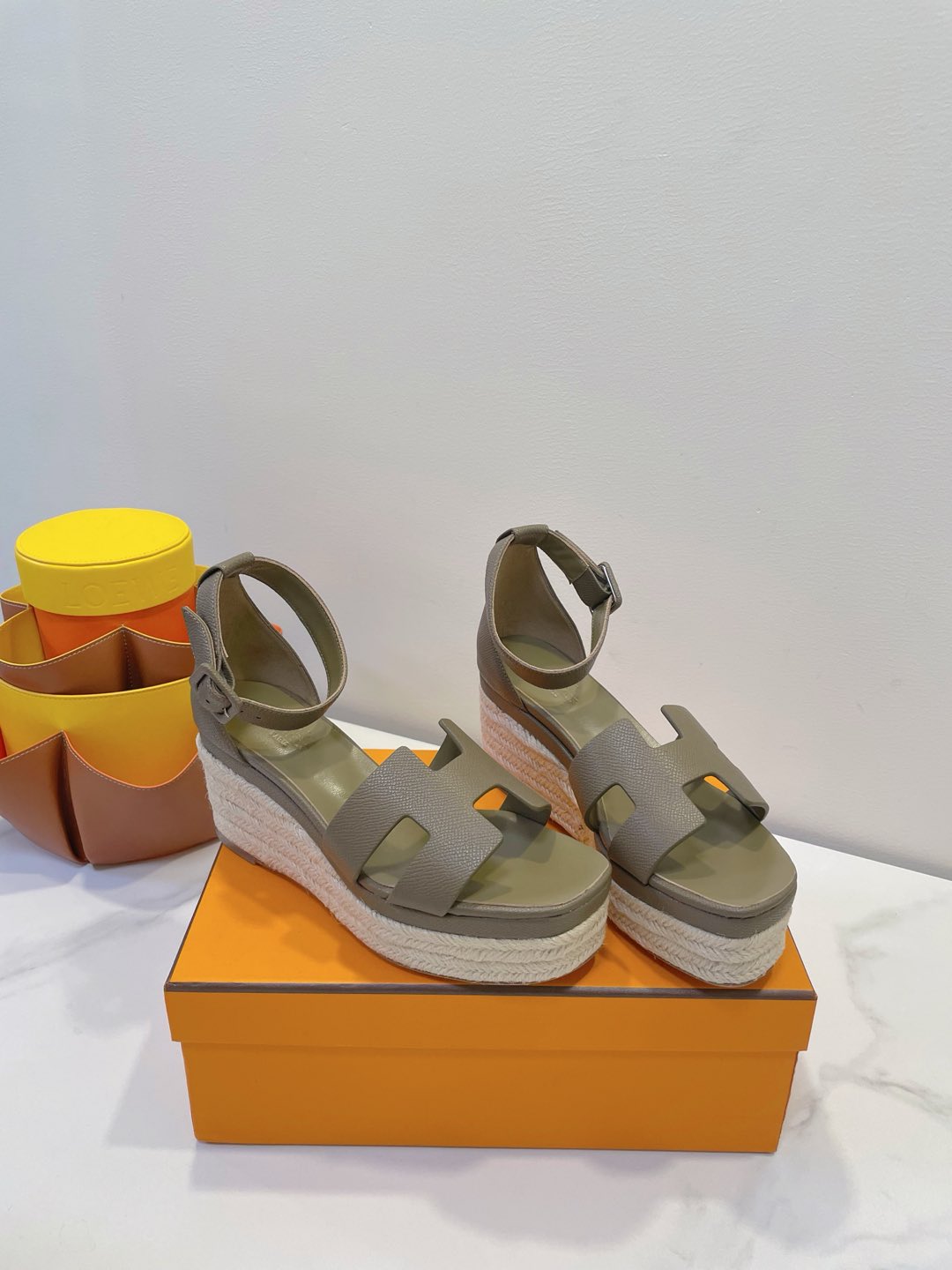 HM  Elda espadrille Army Green Cowhide 212236