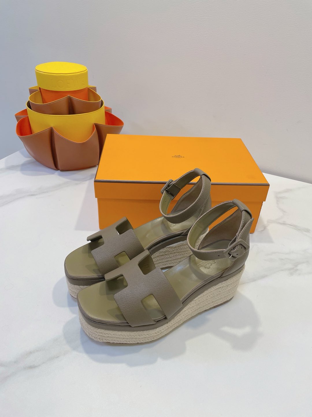 HM  Elda espadrille Army Green Cowhide 212236