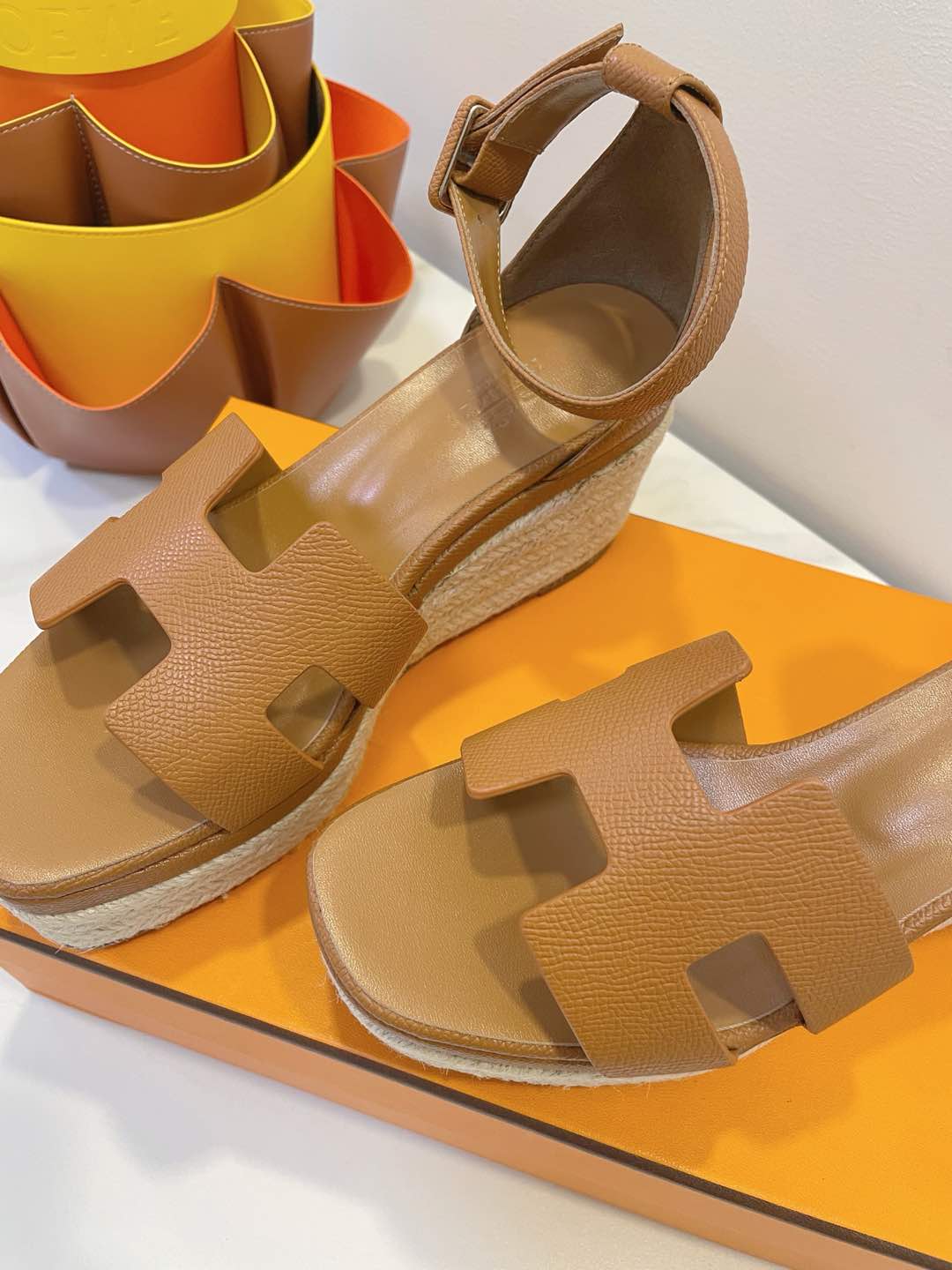 HM  Elda espadrille Copper Brown Cowhide 212237