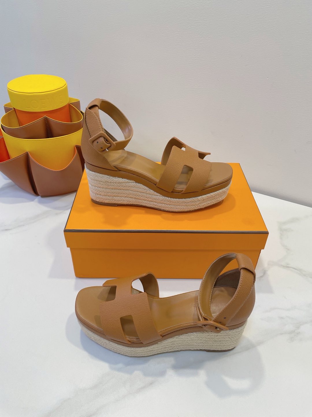 HM  Elda espadrille Copper Brown Cowhide 212237