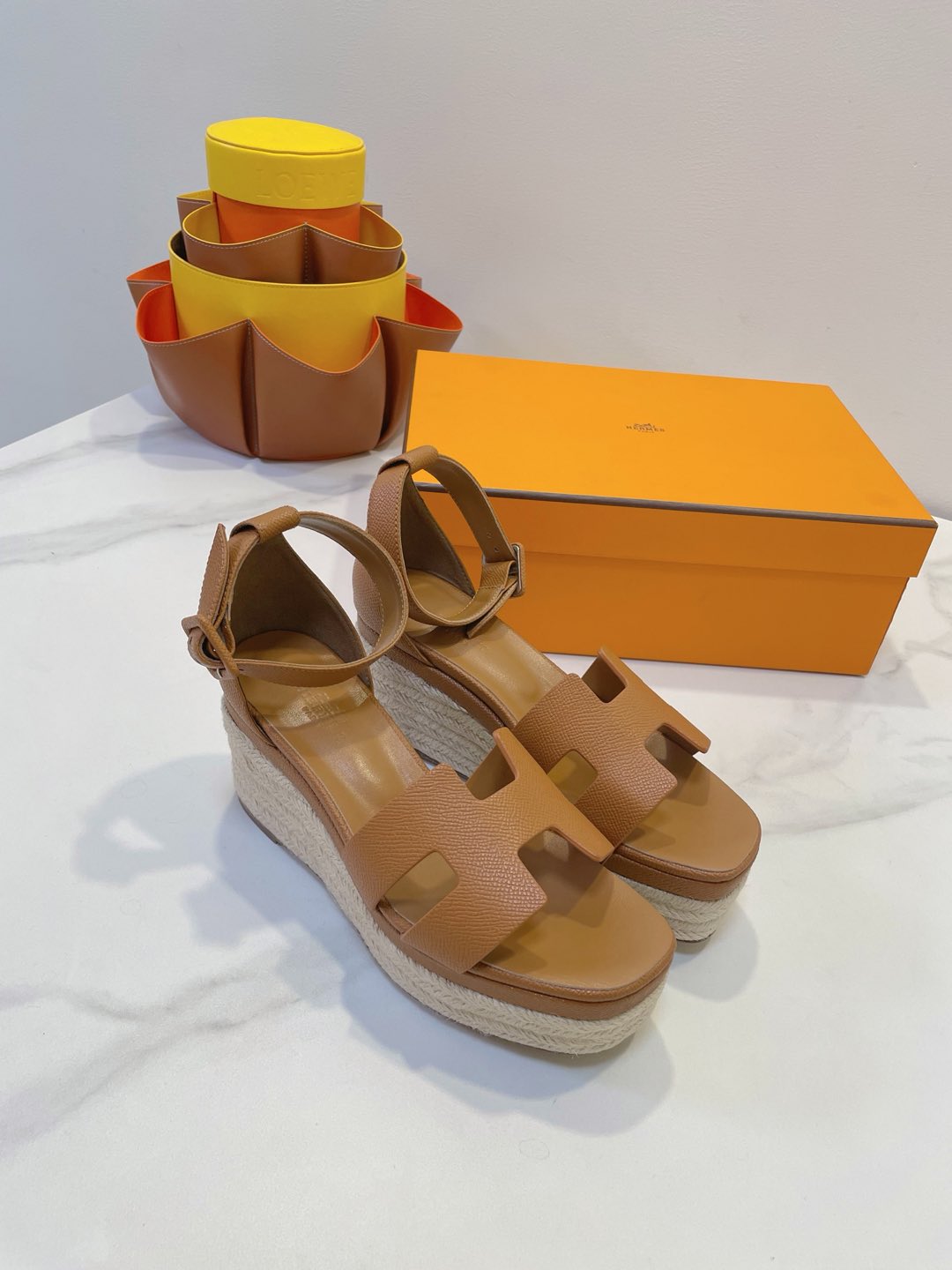 HM  Elda espadrille Copper Brown Cowhide 212237