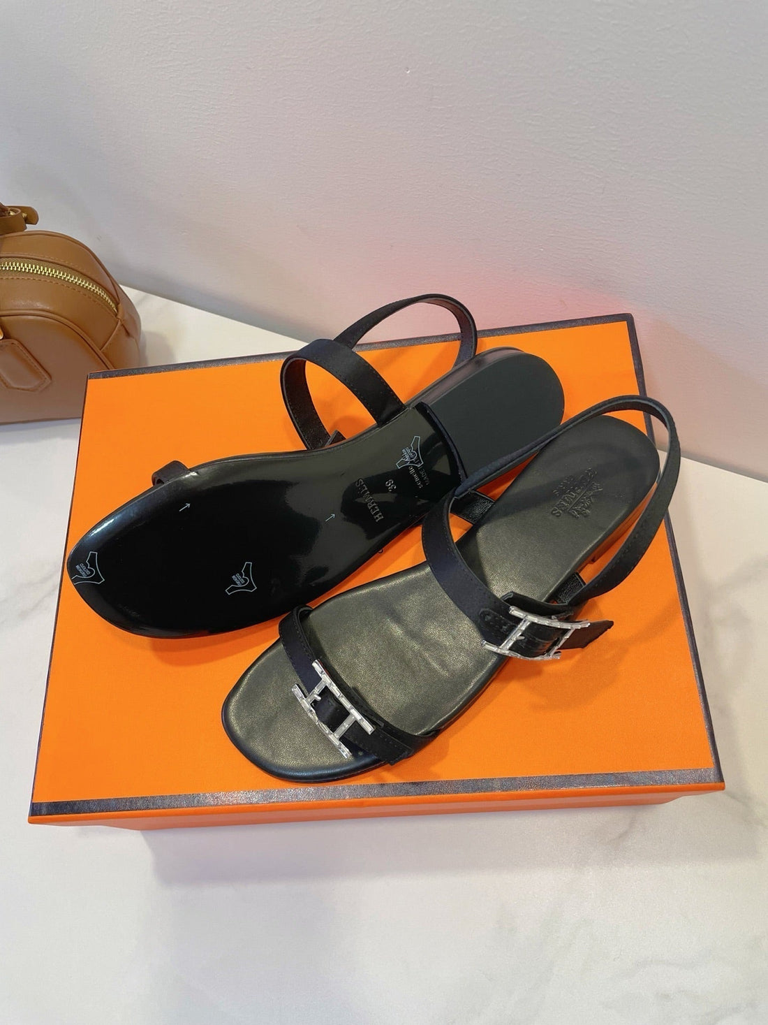 HM Paris Sandals Black Lamskin 374209